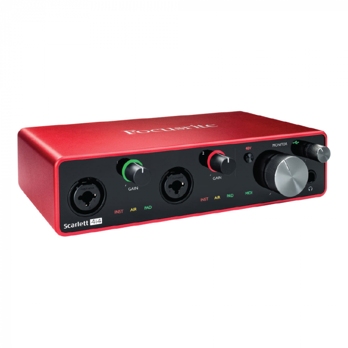 Focusrite Scarlett 4i4 (3RD GEN) Interface MIC A Grade สำหรับปรับแต่งเสียงรับส่งสัญญาณบันทึกเสียงไมโครโฟนกับคอมพิวเตอร์ รองรับไมค์สองตัว