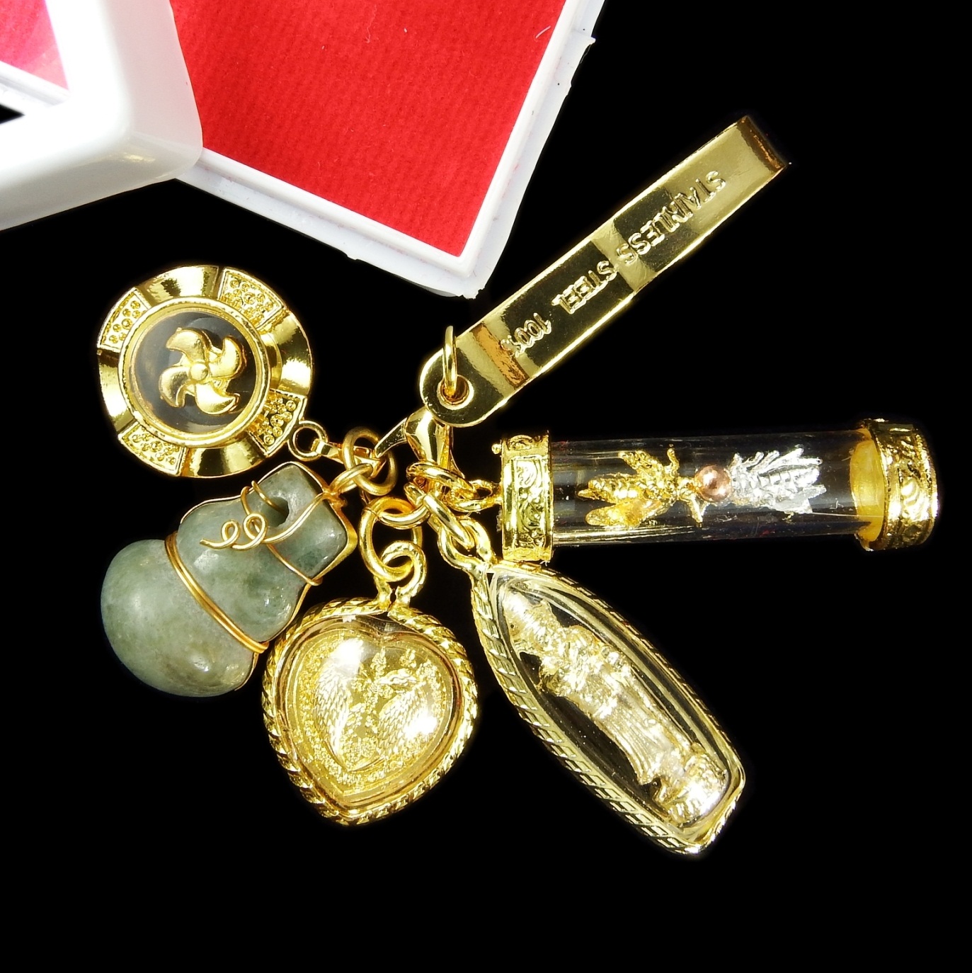 องค์เทพทันใจ ขอสิ่งใดได้สมหวัง ชุดใหญ่ 5 ชิ้น ผ่านพิธีมงคลจากพม่า พร้อมกล่องและถุงแดง