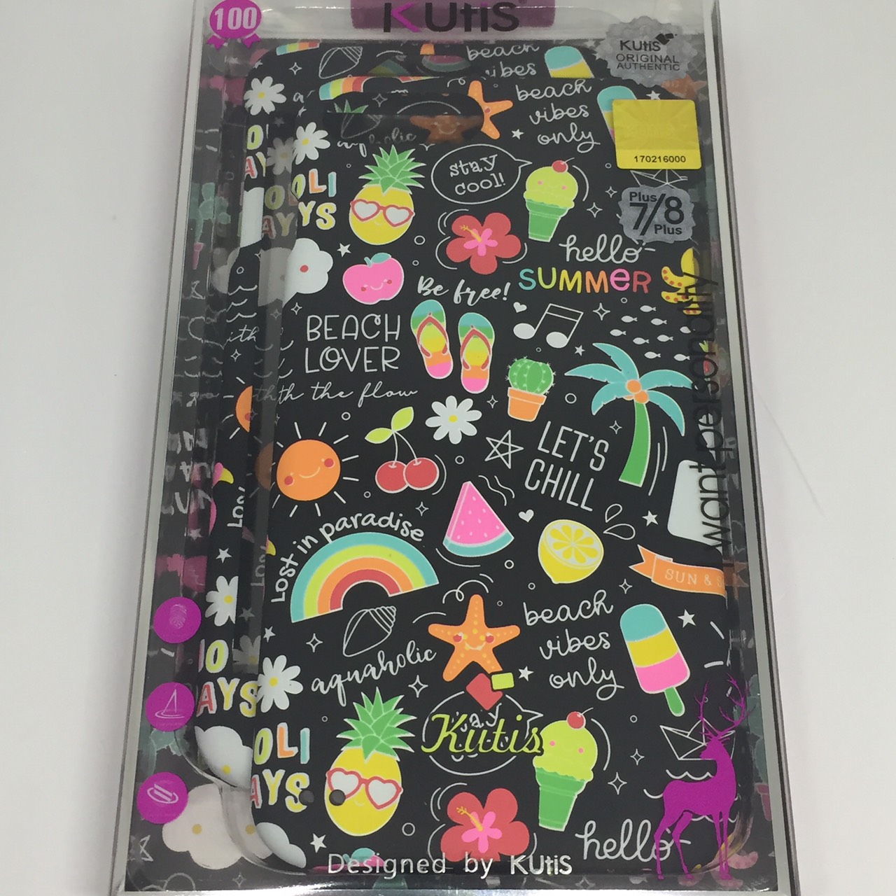 เคสคูทิส(Kutis)ไอโฟน7พลัส,8พลัส(ลายHello Summer)มาใหม่ เคสประกบหน้า-หลัง เคสเรืองแสง เคสลายวินเทจ ร้านSuperhero Klongthom