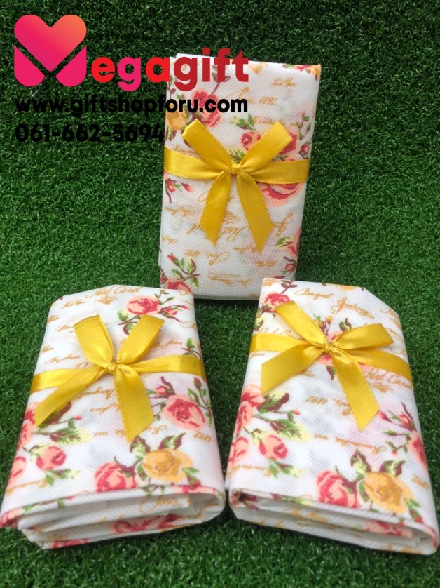 ถุงผ้าสปันบอนด์ ลายดอกไซด์ 25*25