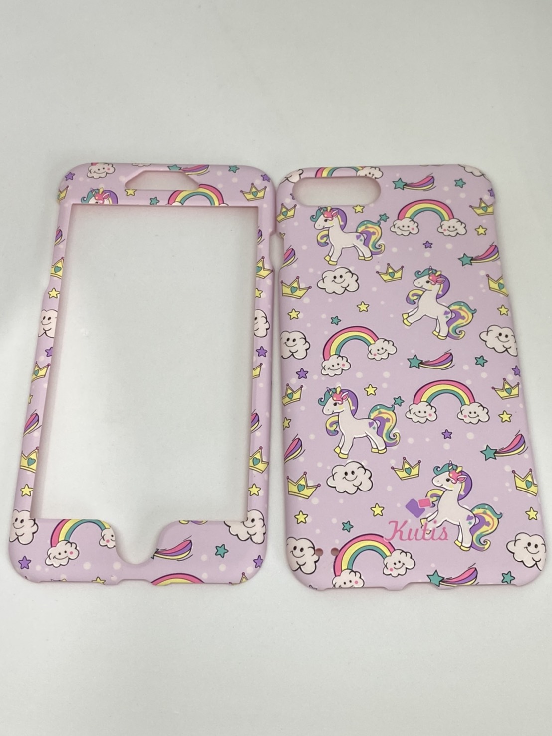 เคสคูทิส(Kutis)เคสไอโฟน7พลัส,8พลัส(ลายม้าโพนี่สีม่วงอ่อน)มาใหม่ เคสประกบหน้า-หลัง เคสเรืองแสง เคสลายวินเทจ ร้านSuperhero Klongthom