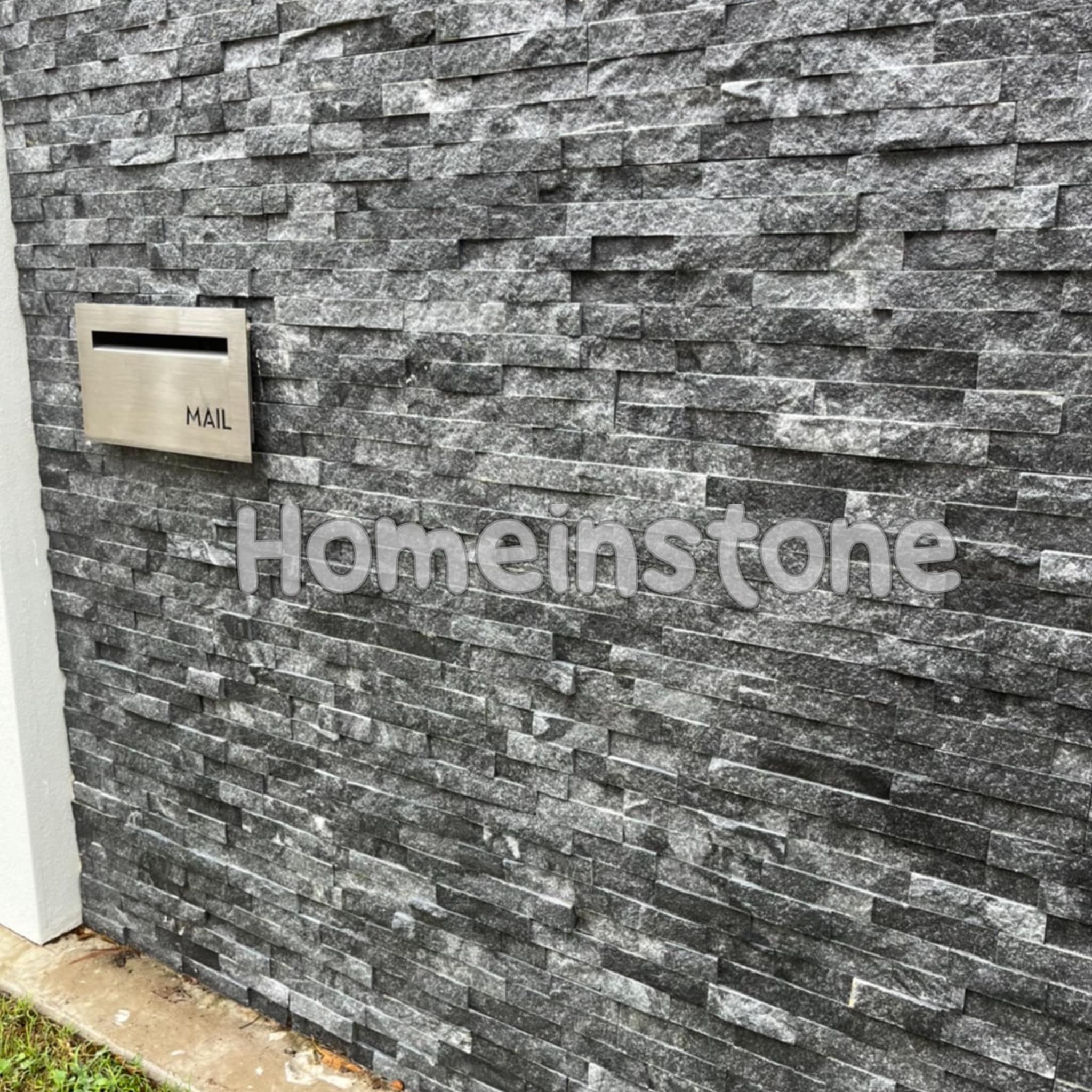 หินตกแต่งผนัง Black Quart ขนาด 5x20