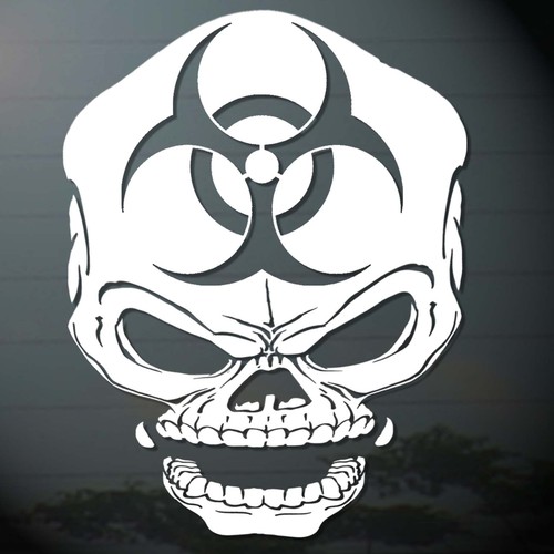 car-090 car sticker bio hazard/สติ๊กเกอร์ติดรถลาย bio hazard (สีดำ,ขาว)