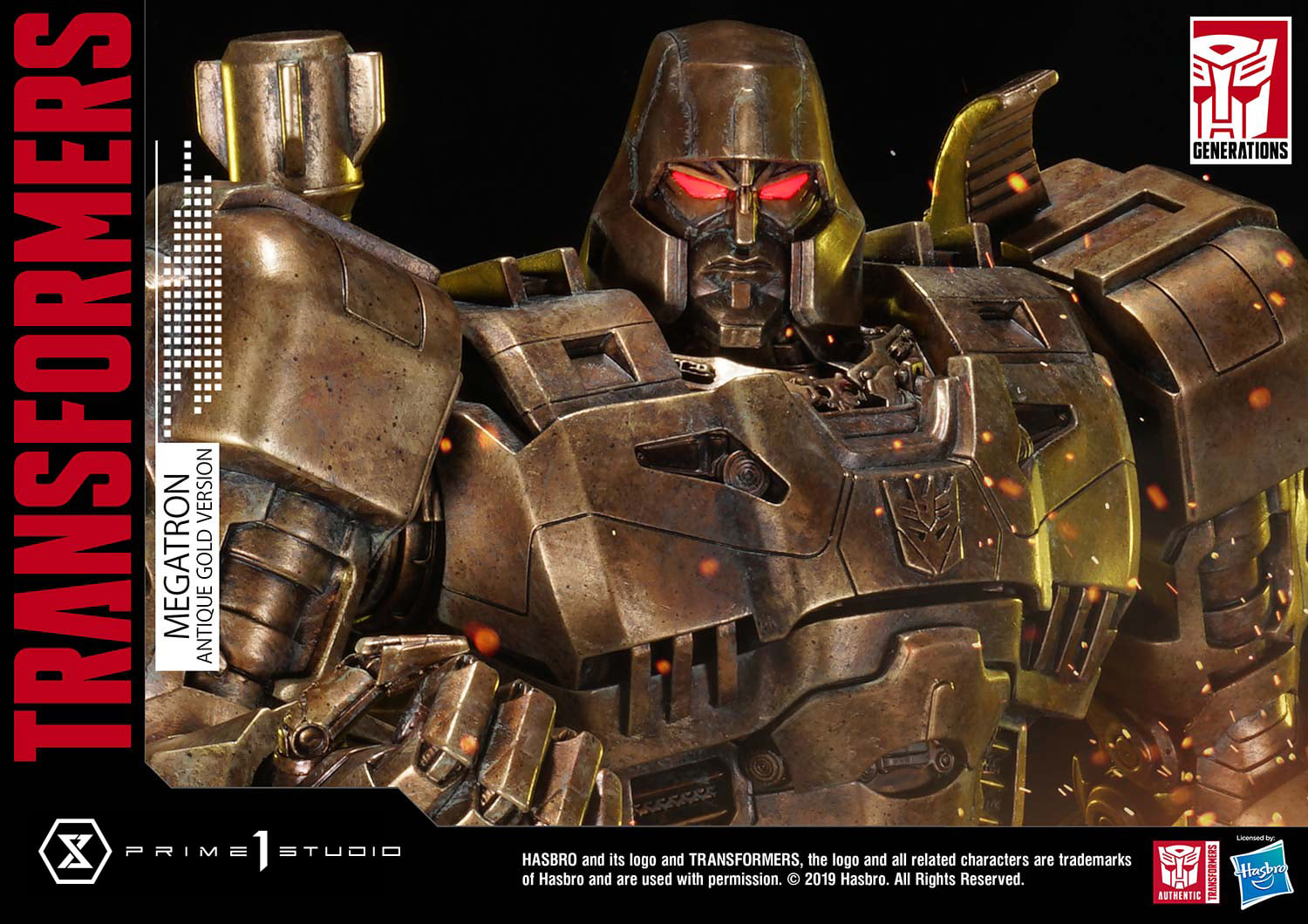 Prime 1 Studio PMTF-02AG Transformers G1 - Megatron (Antique Gold Version)
