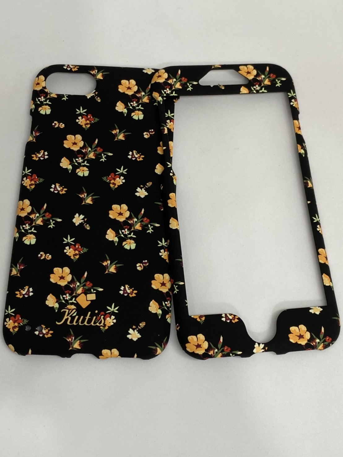 เคสคูทิส(Kutis)เคสไอโฟน7,8,SE2020(ลายดอกไม้ช่อดอกสีส้ม)มาใหม่ เคสประกบหน้า-หลัง เคสเรืองแสง เคสลายวินเทจ ร้านSuperhero Klongthom
