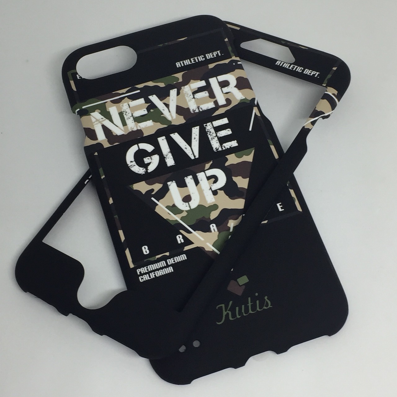 เคสคูทิส(Kutis)เคสไอโฟน7,8,SEปี2020(ลายNeverGiveUp)มาใหม่ เคสประกบหน้า-หลัง เคสเรืองแสง เคสลายวินเทจ ร้านSuperhero Klongthom