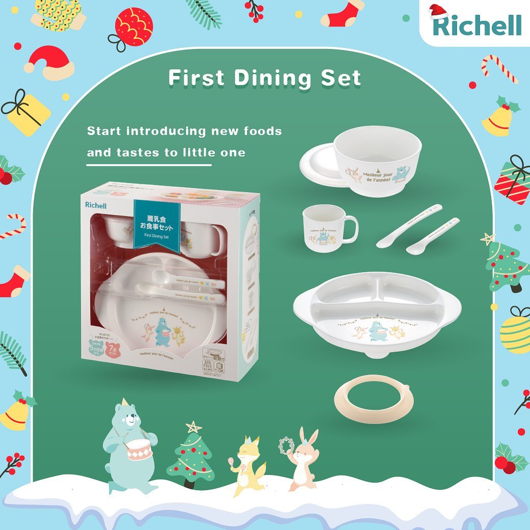 **ลดพิเศษ10%** (NEW💚) RICHELL (ริเชล) ชุดทานอาหารลายการ์ตูนชุดใหญ่ รุ่น First Dining set ลายน่ารักเหมาะสำหรับเด็ก