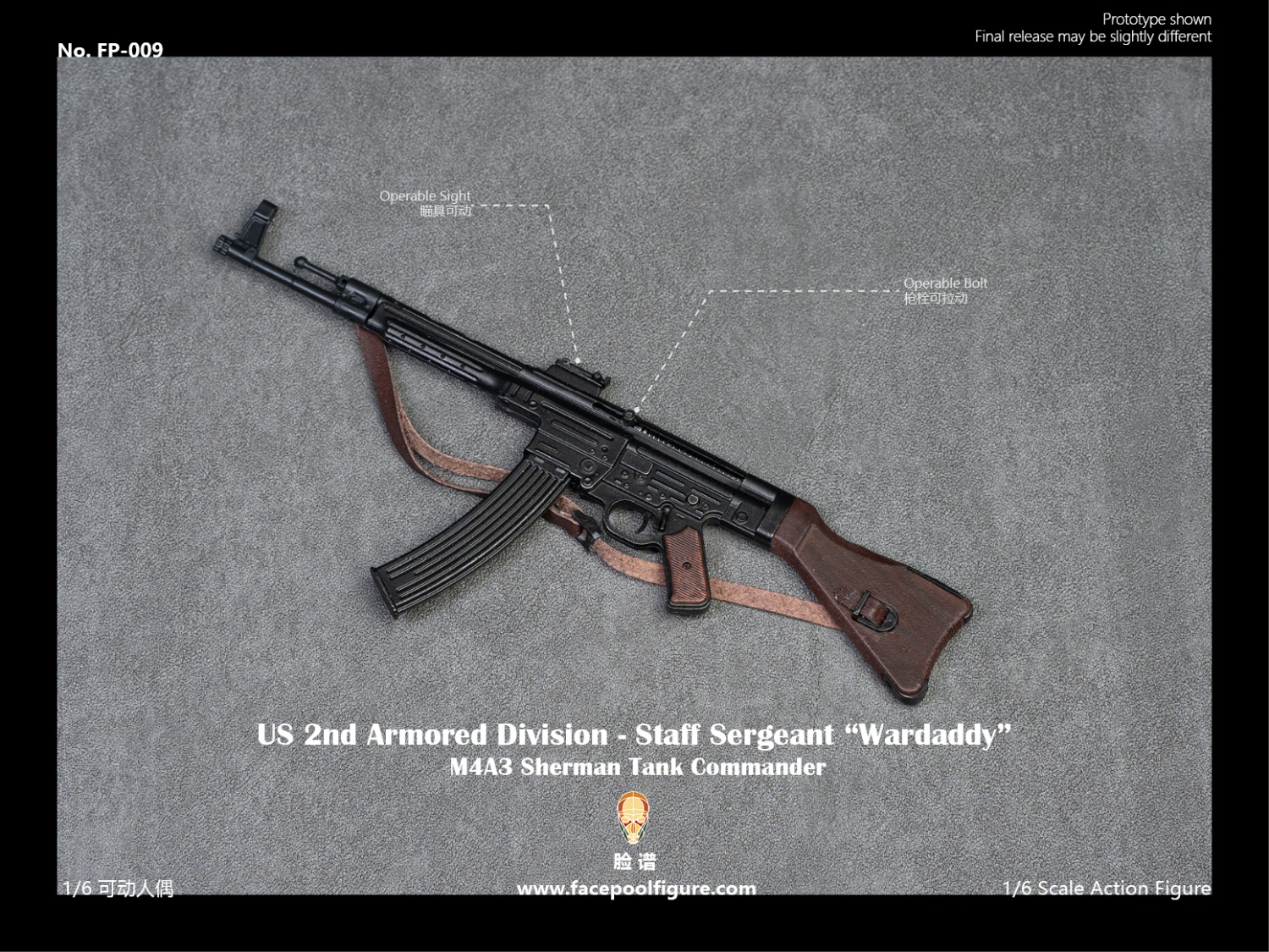 Facepoolfigure FP-009B 1/6 US 2nd Armored Division - Staff Sergeant "Wardaddy" (Special Edition)