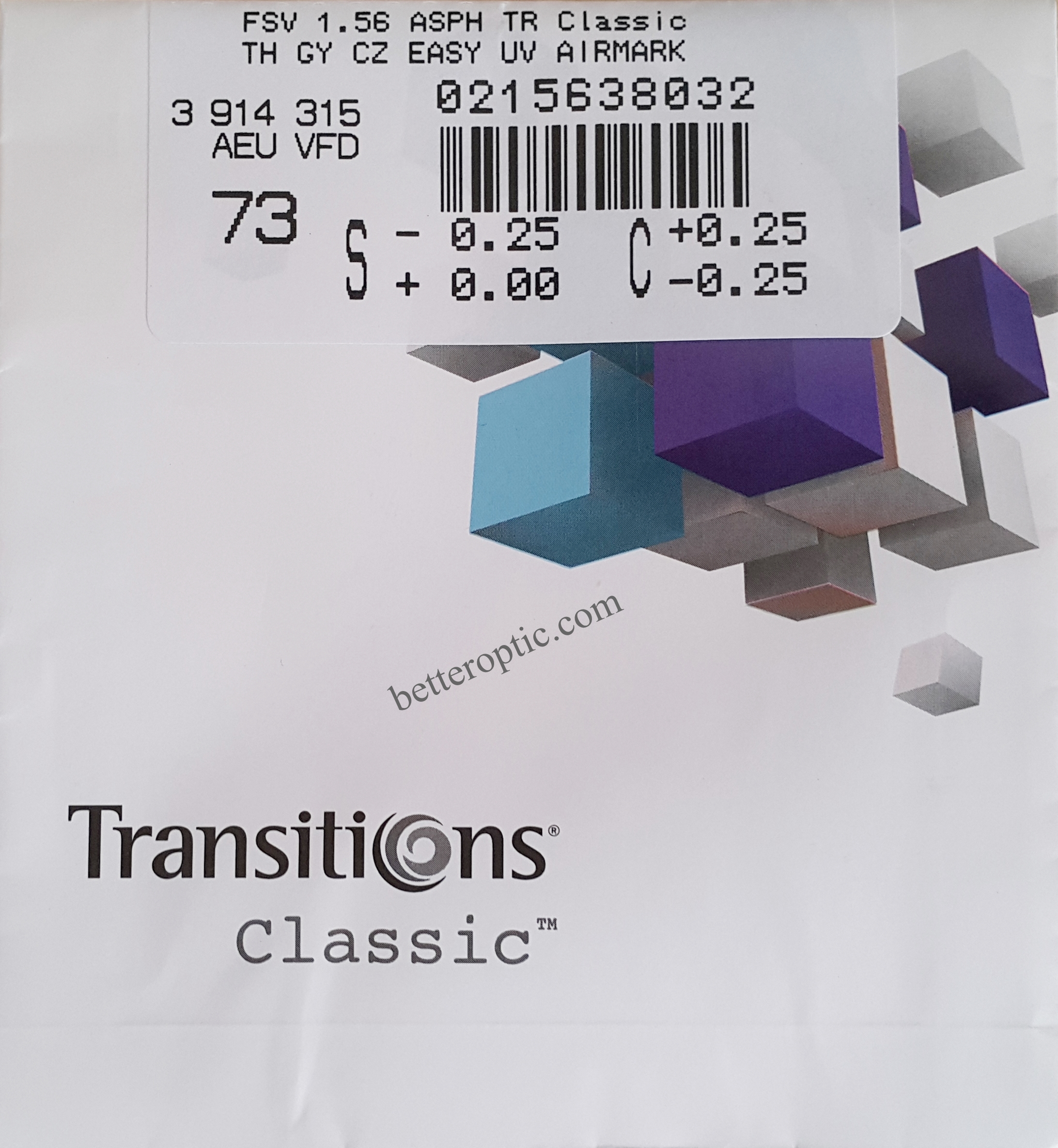 เลนส์เปลี่ยนสีออโต้ essilor 1.56 Aspheric transitions classic crizal alize uv