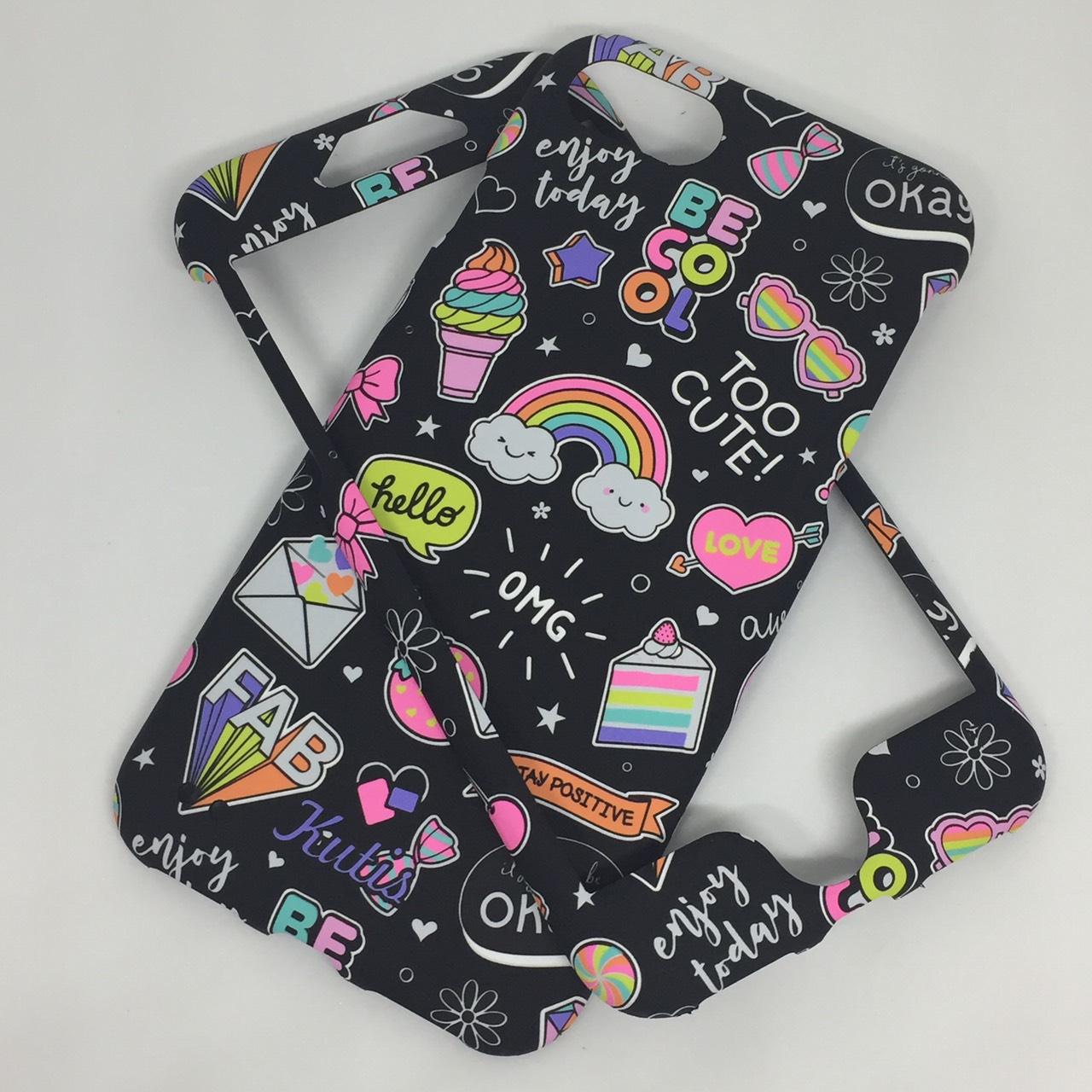 เคสคูทิส(Kutis) ไอโฟน7,8(ลายสายรุ้งBECOOL)มาใหม่ เคสประกบหน้า-หลัง เคสเรืองแสง เคสลายวินเทจ ร้านSuperhero Klongthom