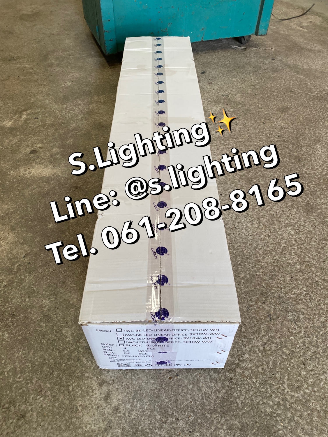 โคมไฟแขวนสลิงเพดาน Linear Office LED 3x18w แสงขาว (เปลี่ยนหลอดได้)