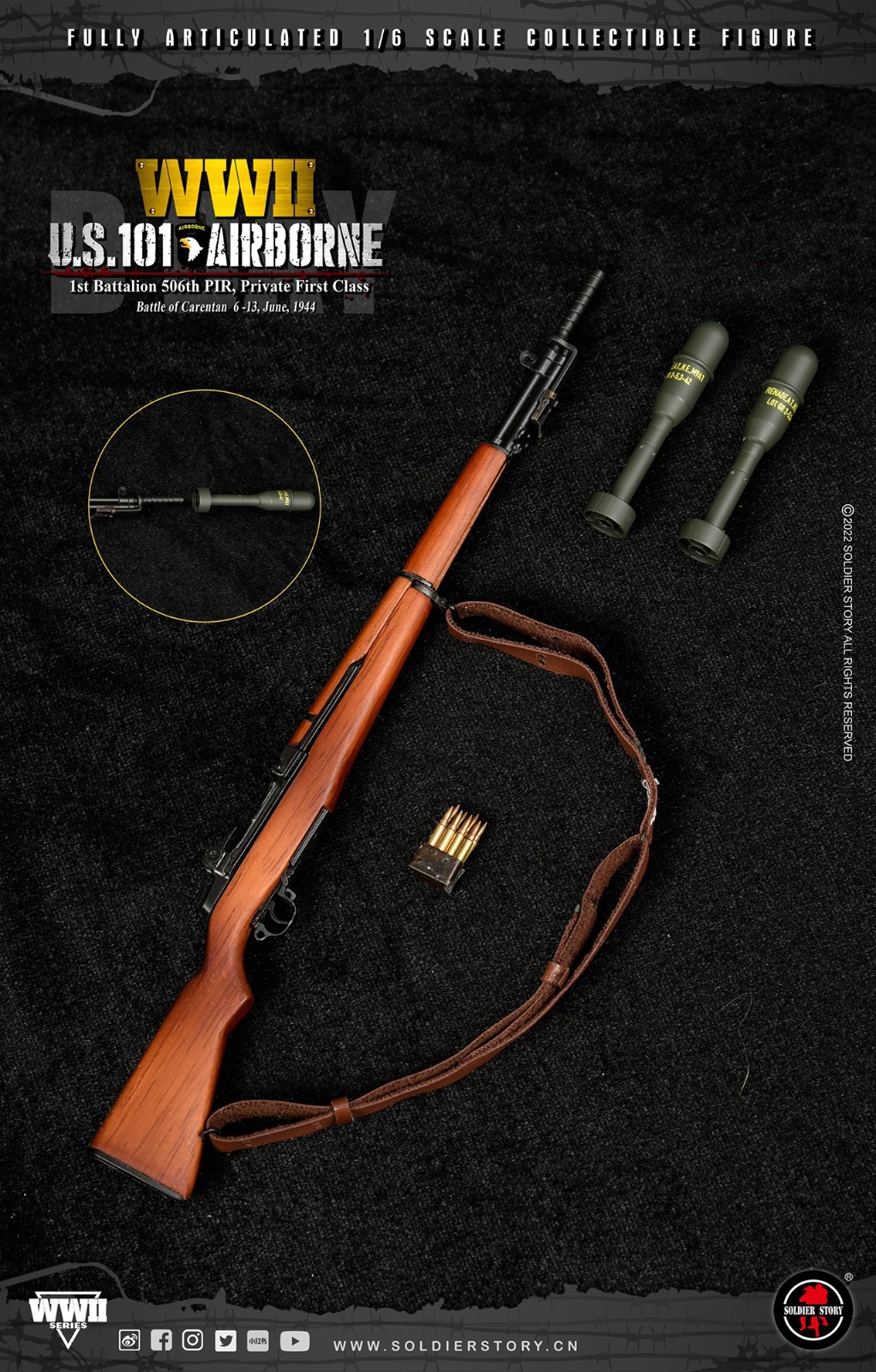 Soldier Story SS-126 1/6 WWII U.S. 101st Airborne - 1st Battalion 506th PIR, Private First Class