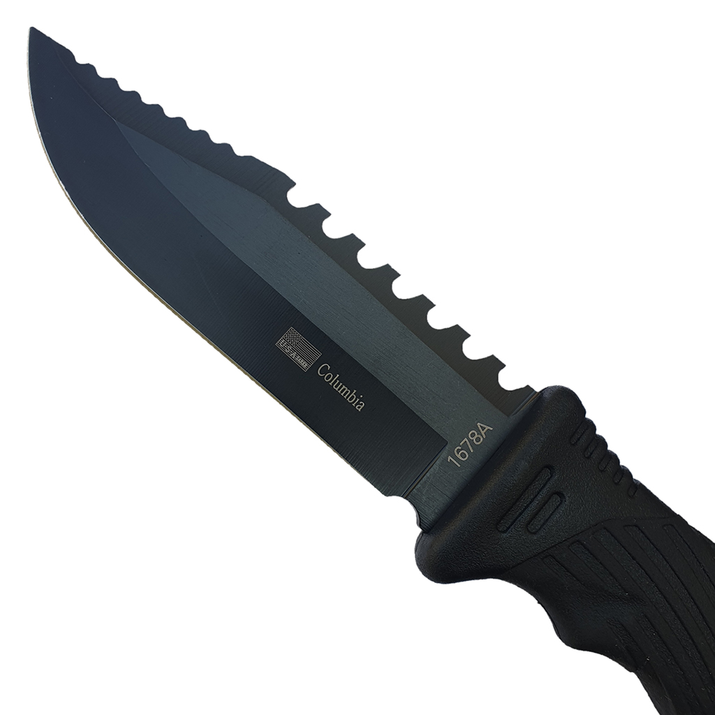 มีดใบตาย มีดพก Columbia 1678A ขนาด 9.1 นิ้ว (23.5 ซม.) พร้อมปลอกมีด ABS เหน็บเข็มขัดสำหรับเก็บมีด