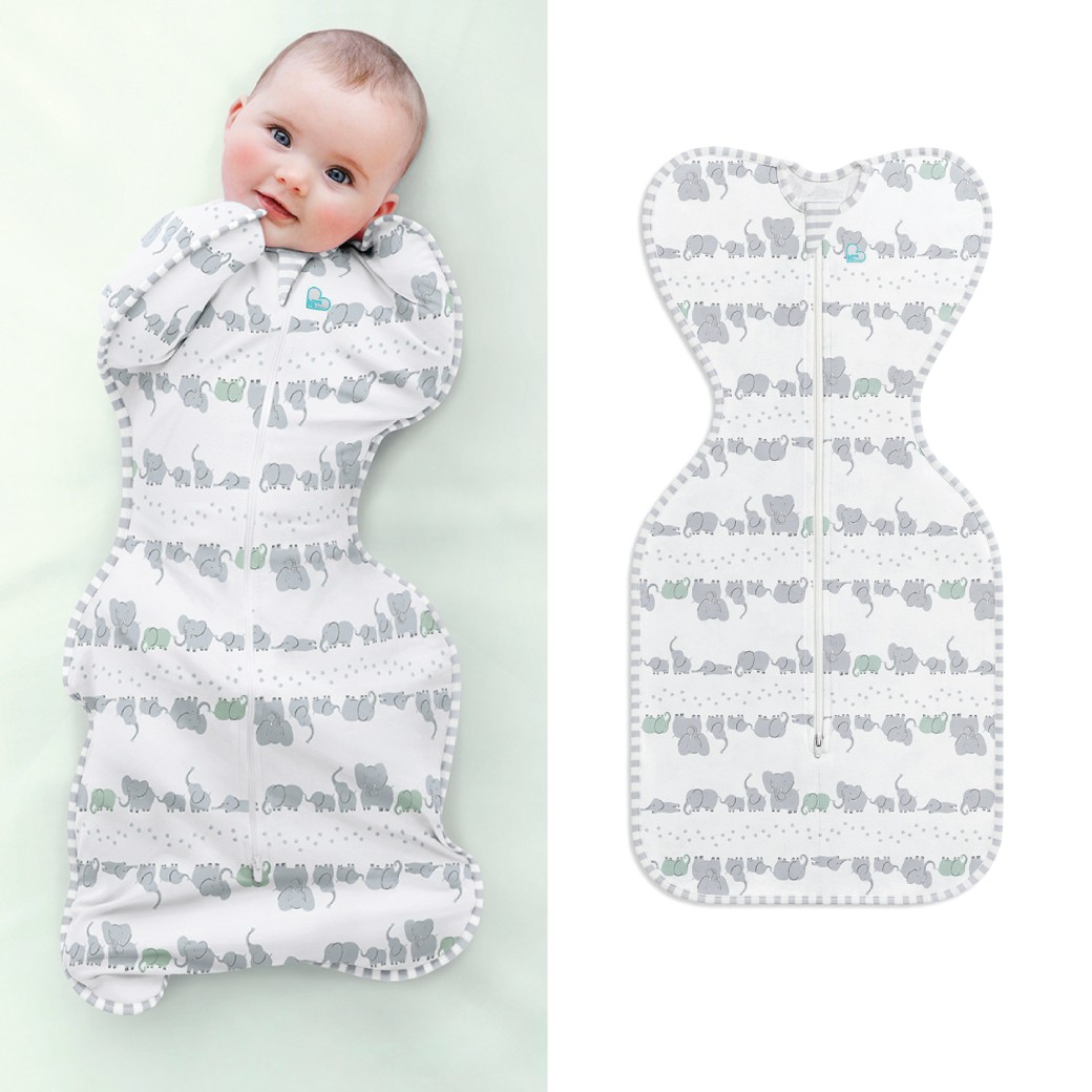 Love To Dream ผ้าห่อตัวเด็กแรกเกิด ผ้าคอตตอน (แบบบาง) ลาย White Elephant Print ให้สัมผัสนุ่มลื่น ถ่ายเทอากาศได้เป็นอย่างดี