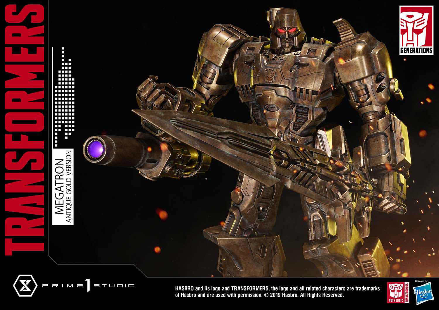 Prime 1 Studio PMTF-02AG Transformers G1 - Megatron (Antique Gold Version)