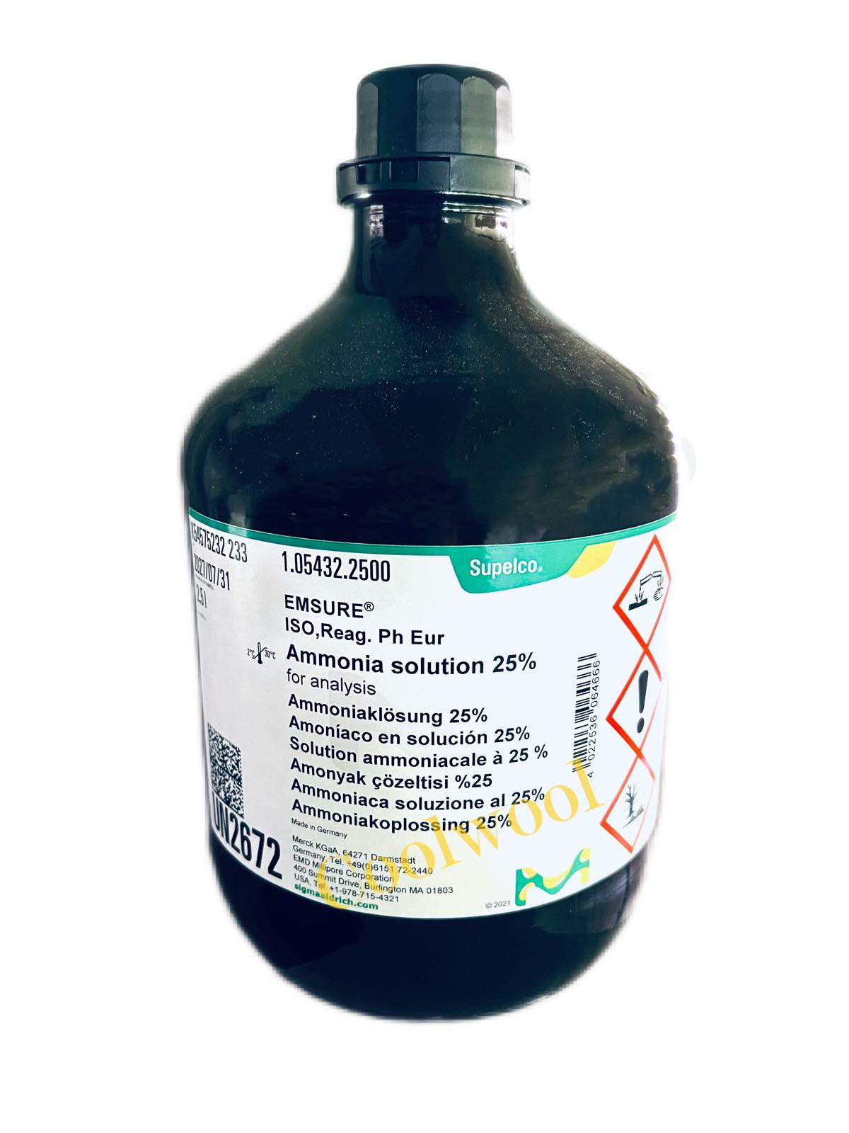 MERCK™ Ammonia solution for analysis EMSURE® 25% (2.5 ลิตร/ขวด)