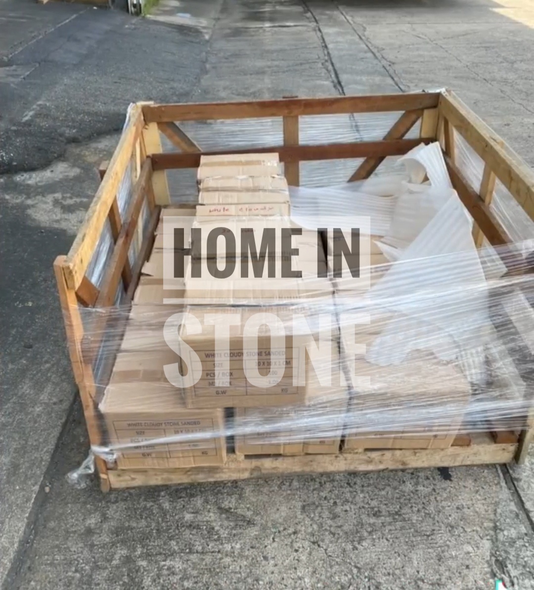 หินปูสระว่ายน้ำ Silver grey 10x10 + White Cloudy 10x10