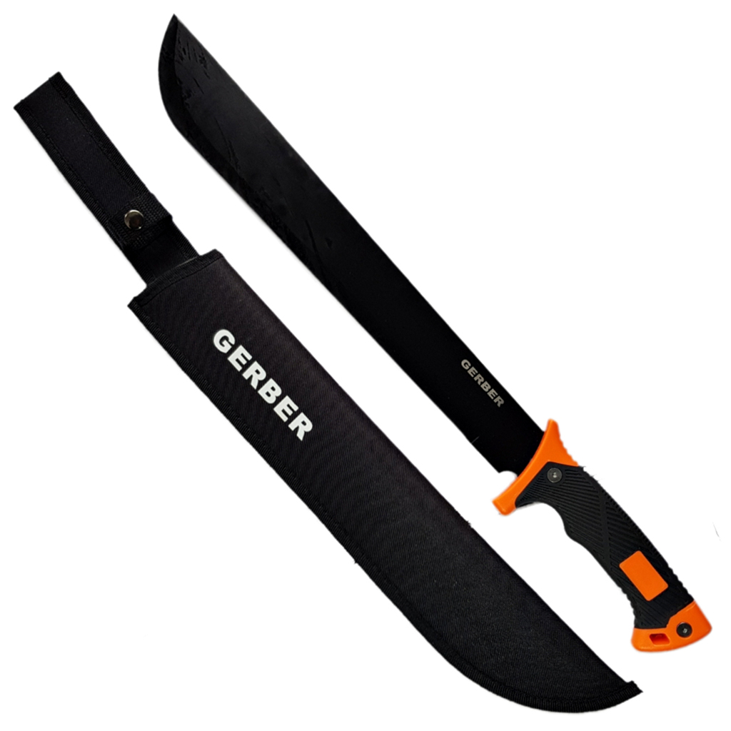 มีดเดินป่า มีดใบตาย GERBER Machete ขนาดยาว 21.3 นิ้ว (54 ซม.) พร้อมซองผ้าไนล่อนร้อยเข็มขัดสำหรับเก็บมีด