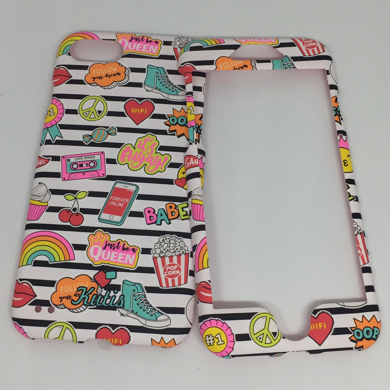 เคสคูทิส(Kutis) ไอโฟน7,8(ลายทางม้าลายBABE)มาใหม่ เคสประกบหน้า-หลัง เคสเรืองแสง เคสลายวินเทจ ร้านSuperhero Klongthom