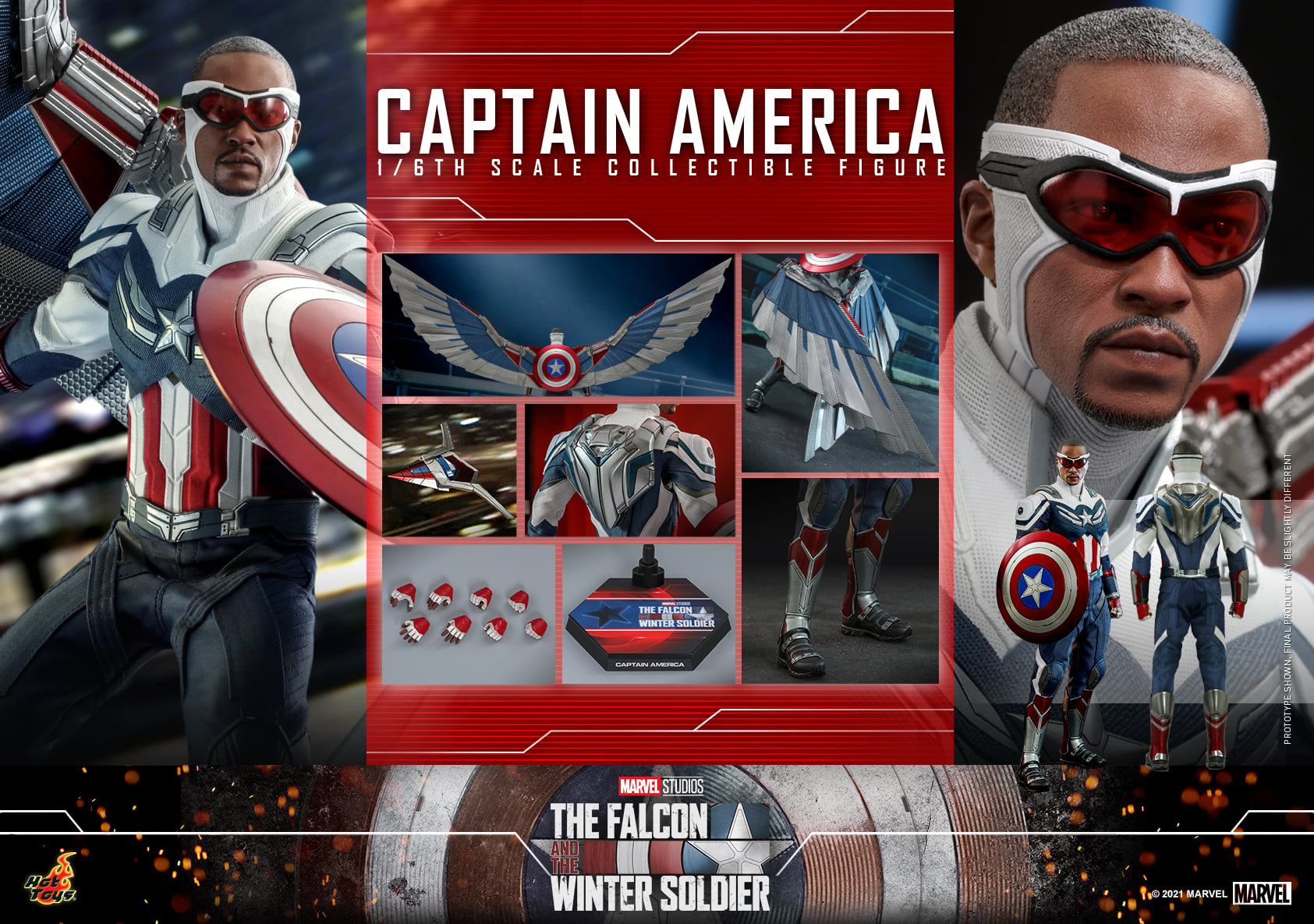 Hot Toys TMS040 1/6 The Falcon and the Winter Soldier - Captain America