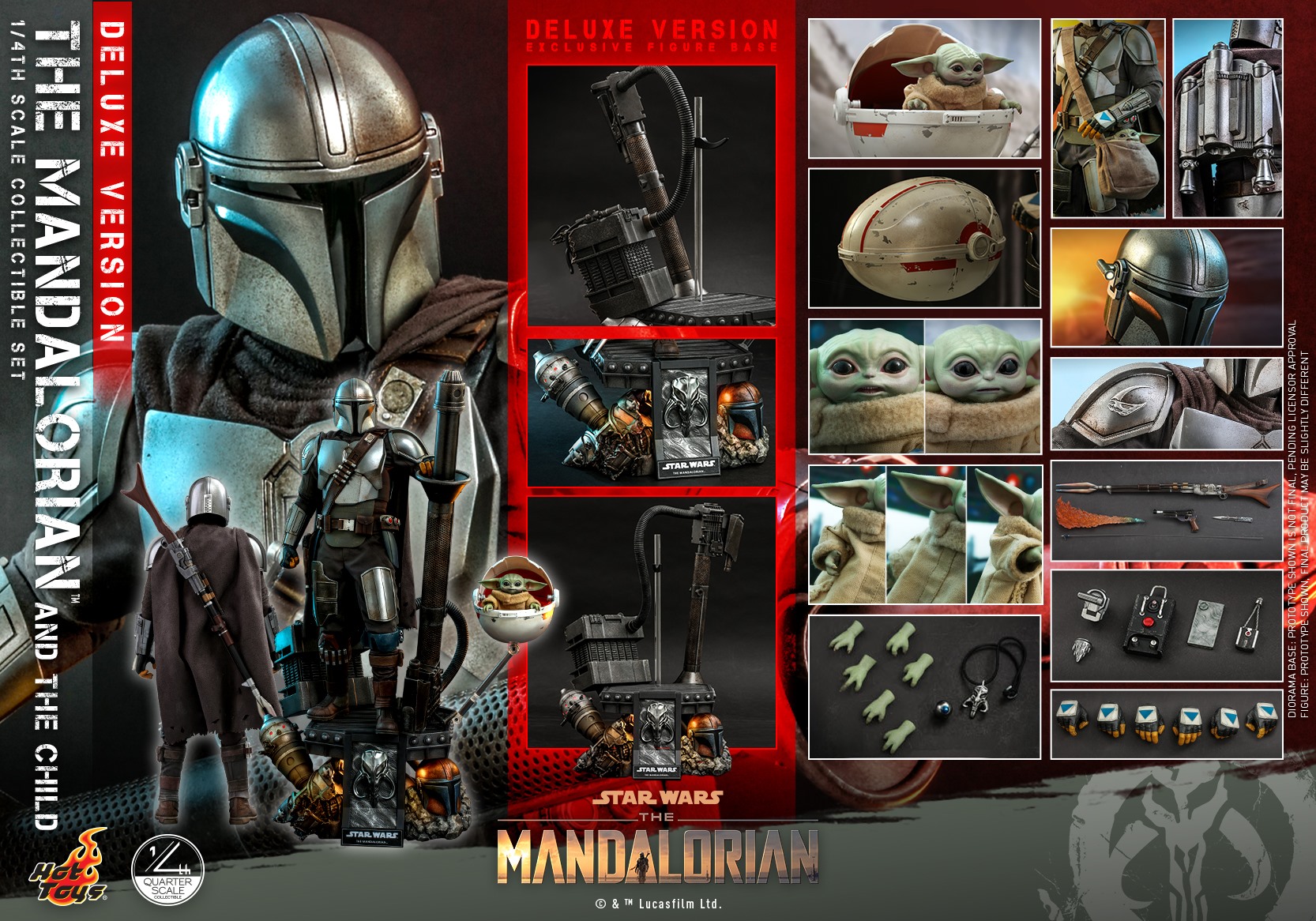 Hot Toys QS017 1/4 Star Wars™ The Mandalorian™ - The Mandalorian & The Child (Deluxe Version)