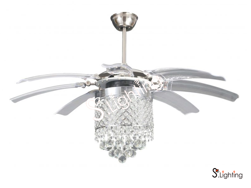 พัดลมโคมไฟ WINFAVOUR FD-SP024 สีนิเกิ้ลปัดเงา (BN)