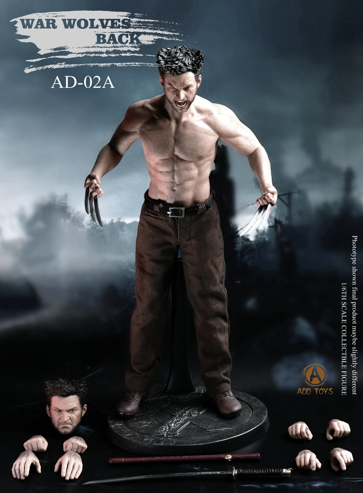 ADD TOYS AD02A 1/6 War Wolves Back (Muscle Version)