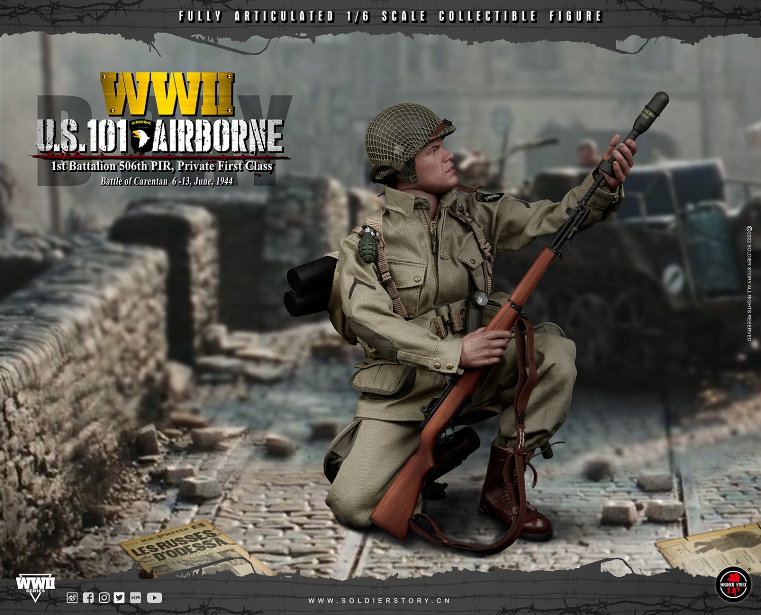 Soldier Story SS-126 1/6 WWII U.S. 101st Airborne - 1st Battalion 506th PIR, Private First Class
