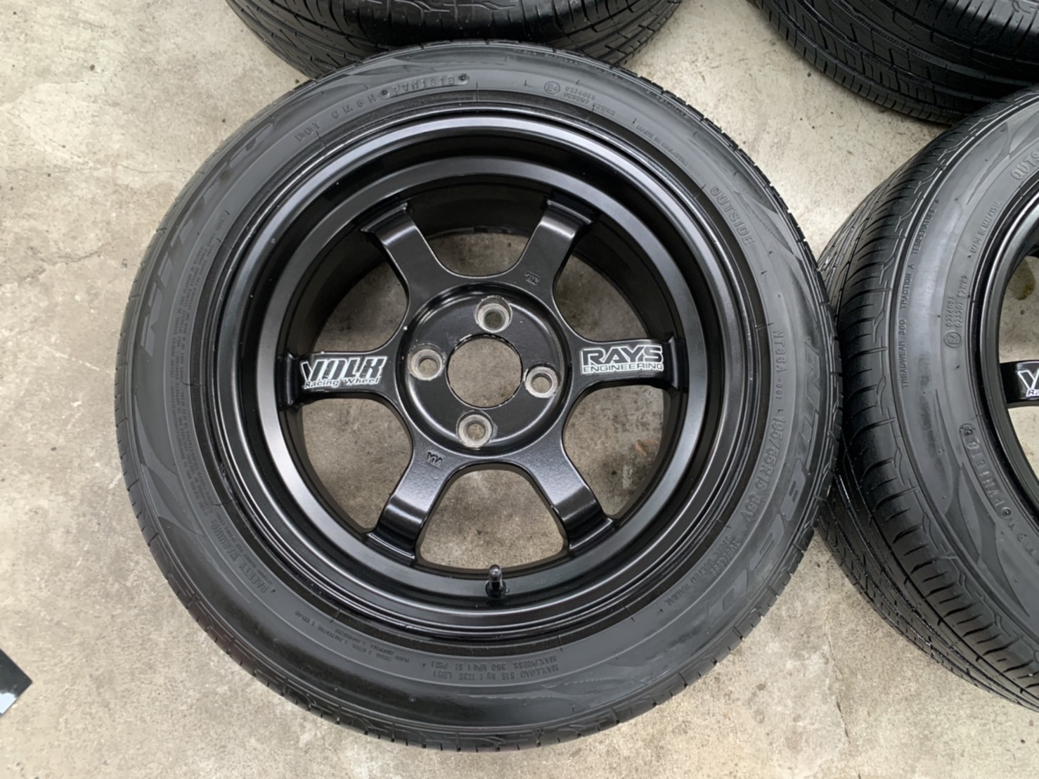 ✨ล้อแม็ก 4รู100✨TE37 ขอบ 15 สีดำ พร้อมยาง 195-55-15 NITTO ปี 18 สภาพดี