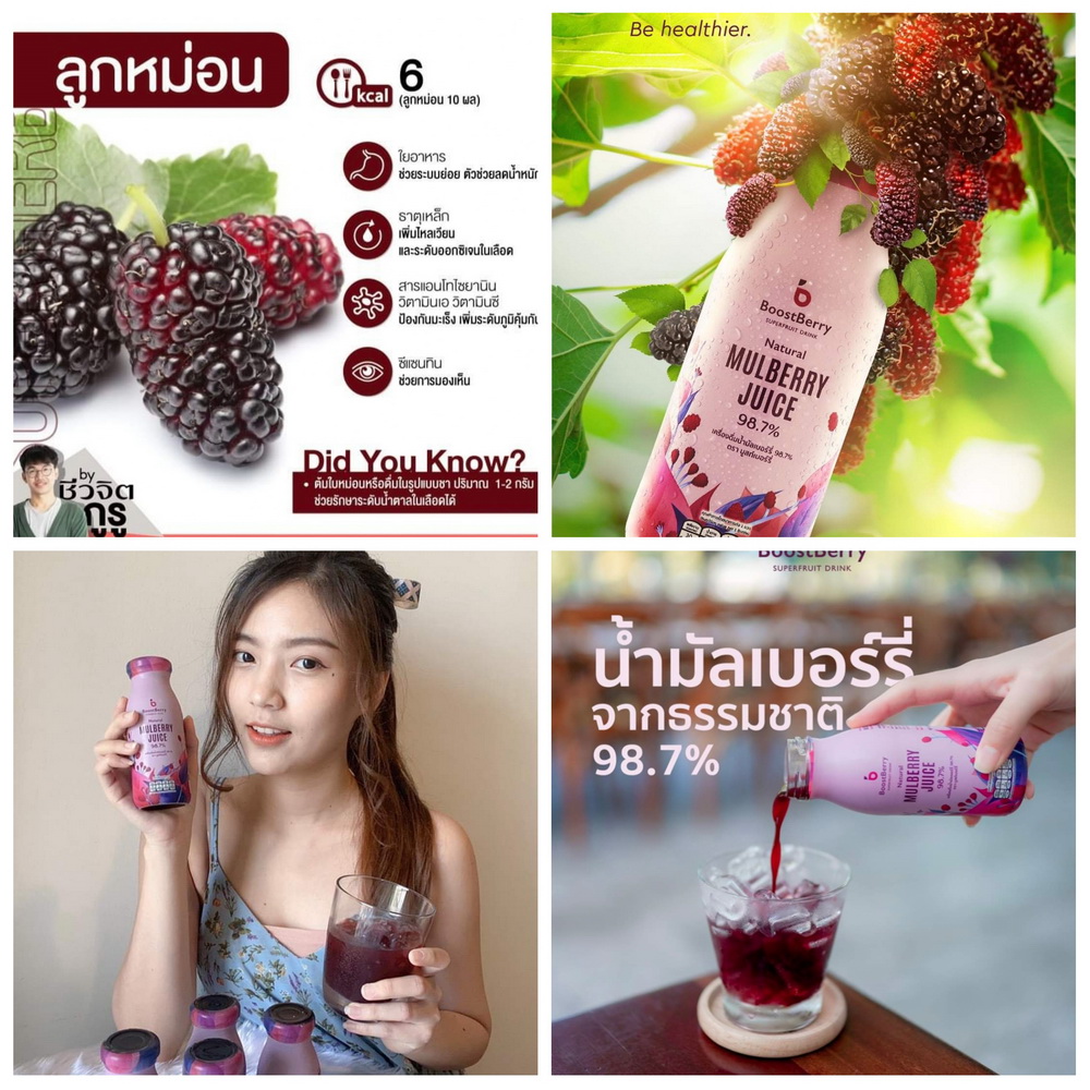 น้ำมัลเบอร์รี่ สกัดเข้มข้น ลูกหม่อน มัลเบอร์รี่ boostberry mulbery juice