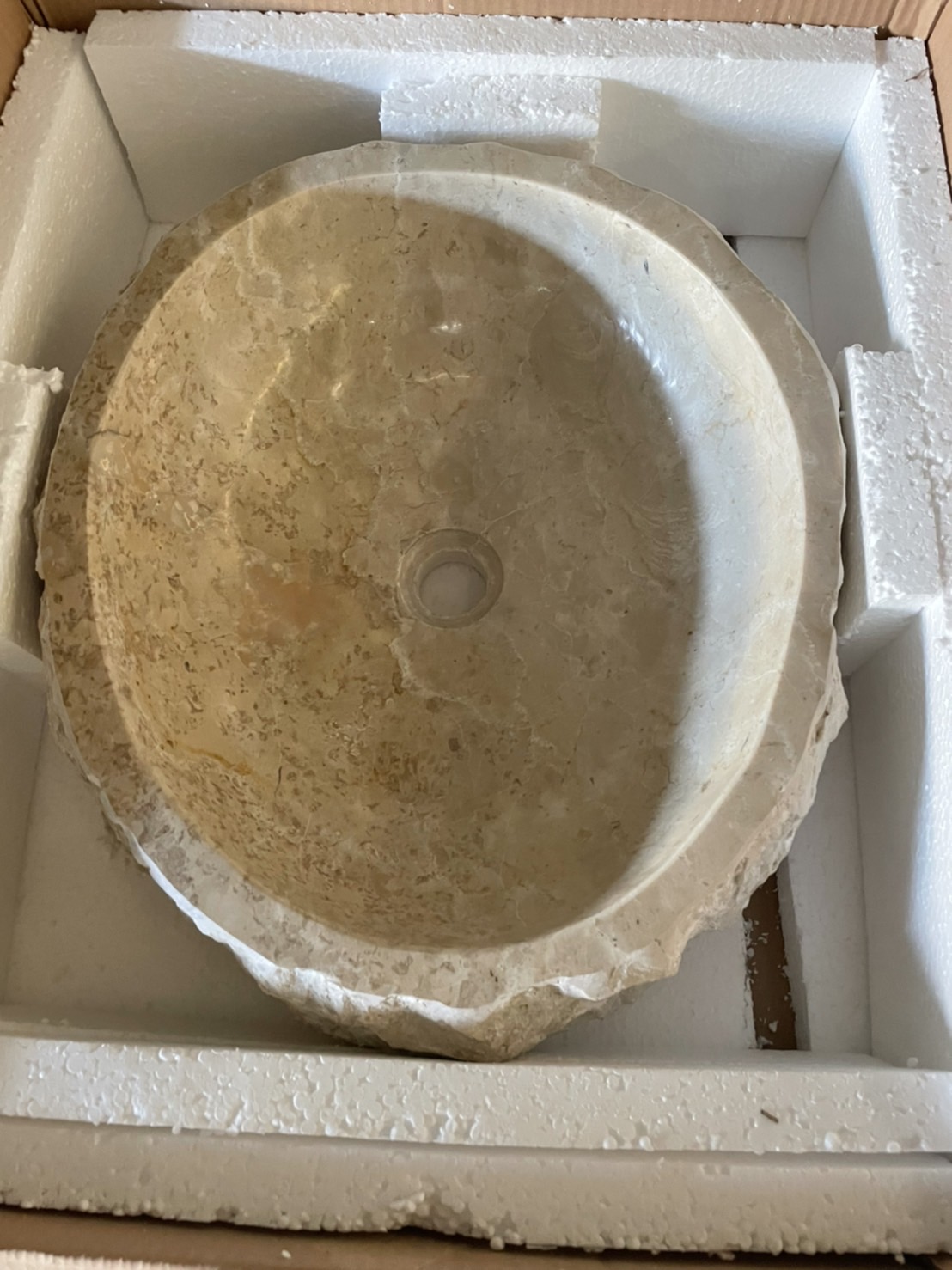 อ่างล้างหน้าหินธรรมชาติ สีสด ทรงสวย