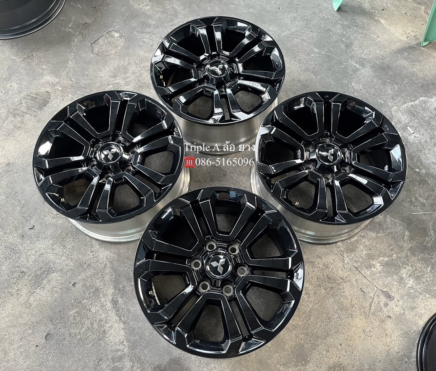 ✨ล้อแม็ก 6รู139✨Mitsu Triton Athlete ขอบ 18 สีดำแท้💯