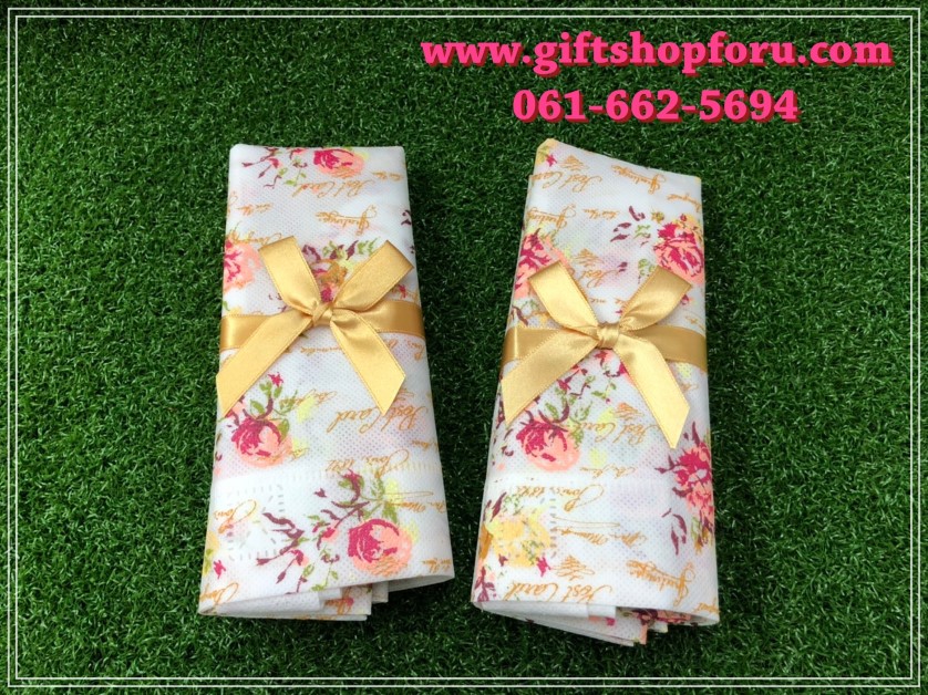 ถุงผ้าสปันบอนด์ลายดอกผ้าหนา สวยหรูหราใชงานทนทาน