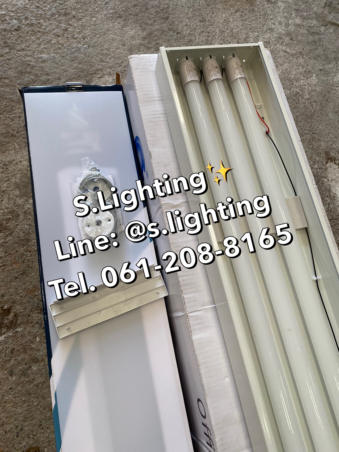 โคมไฟแขวนสลิงเพดาน Linear Office LED 3x18w แสงขาว (เปลี่ยนหลอดได้)