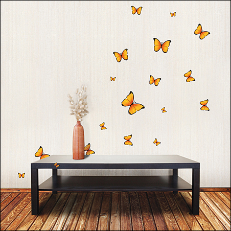 ss-58245 Wall Sticker BUTTERFLY สีเหลือง 35x50 cm
