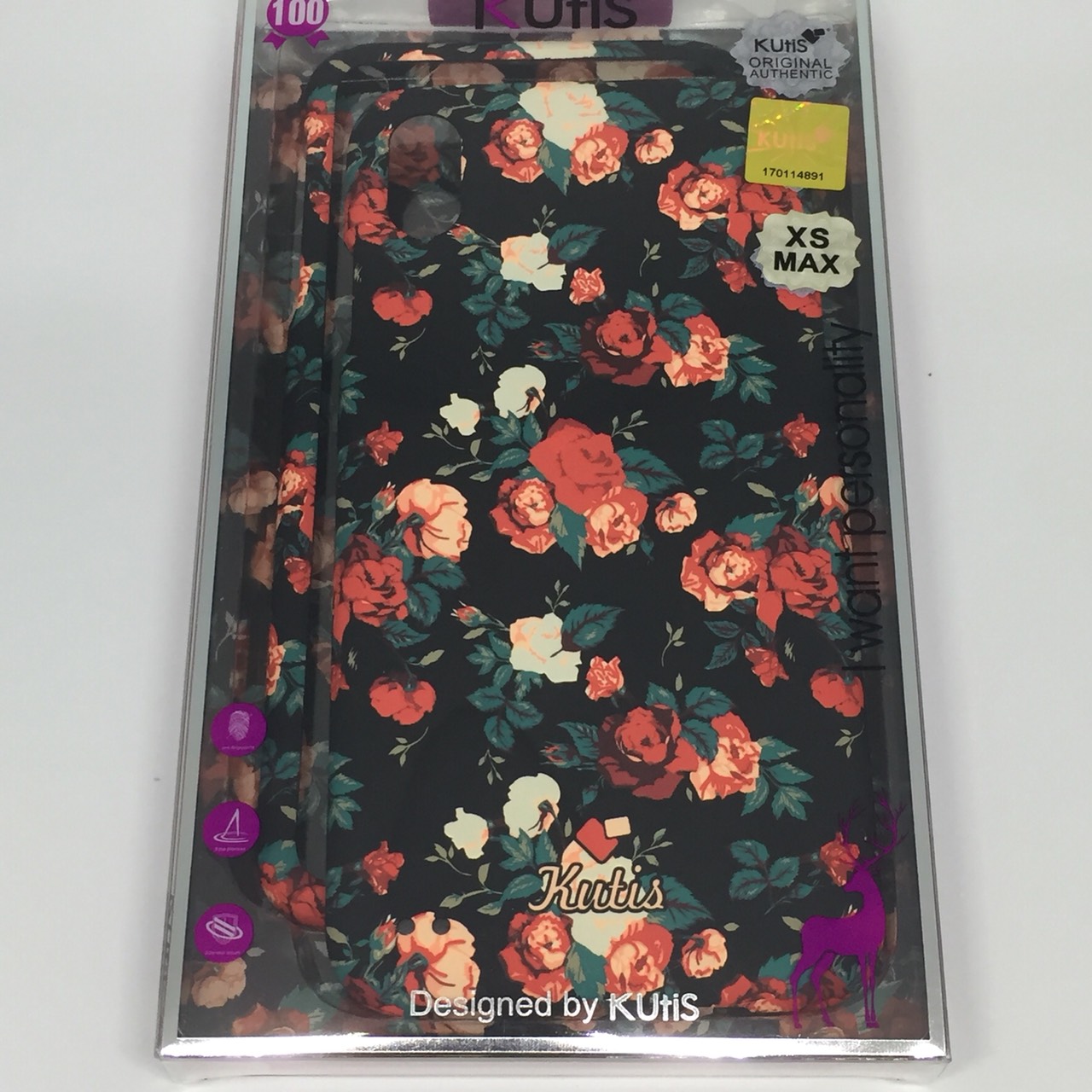 เคสคูทิส(Kutis)ไอโฟนXSMAX (ลายดอกไม้ สีพื้นหลังสีดำ)มาใหม่ๆ