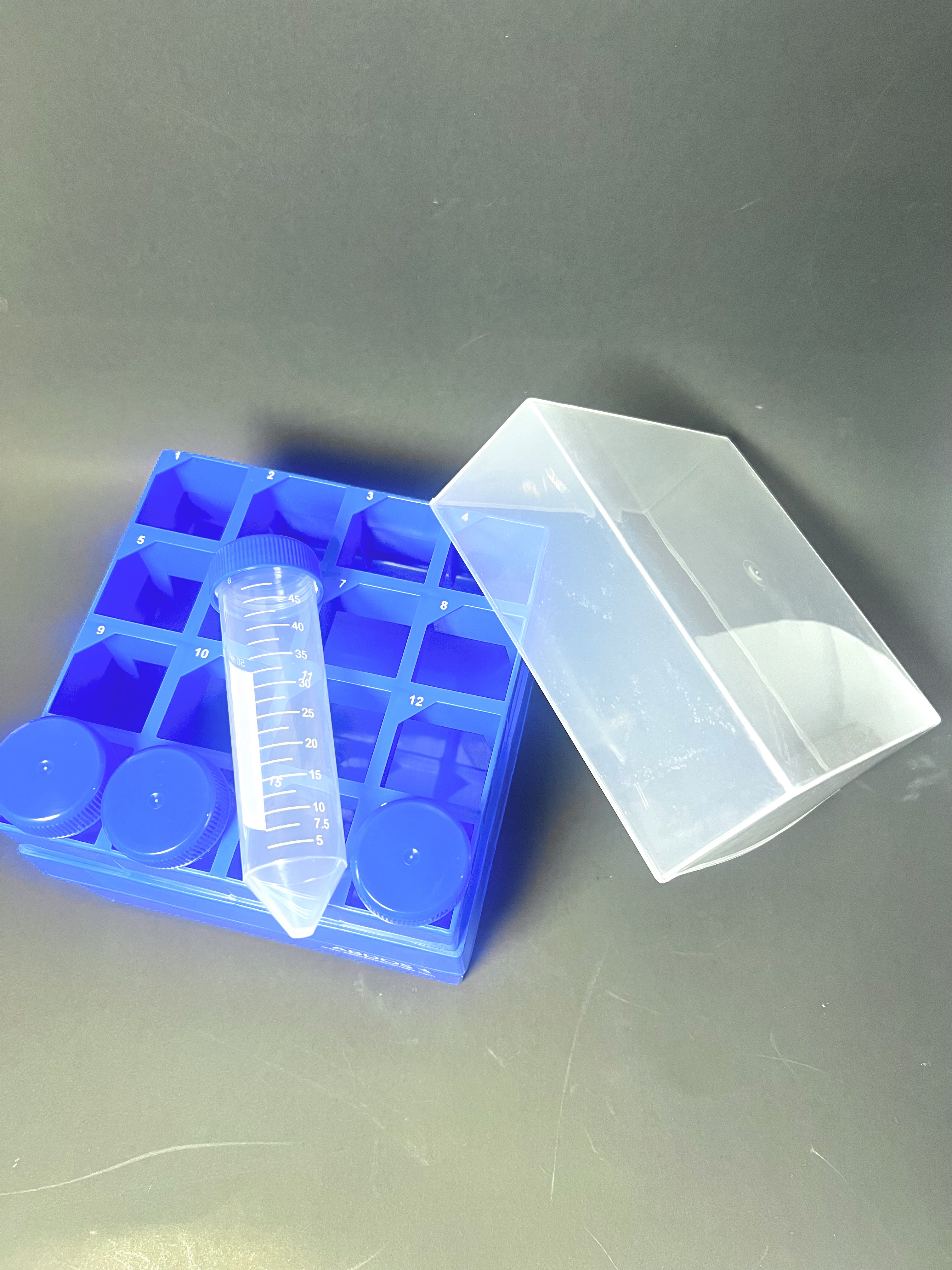 กล่องเก็บหลอดขนาด 50 ml ขนาด 16 ช่อง Centrifuge Tube Box, PP