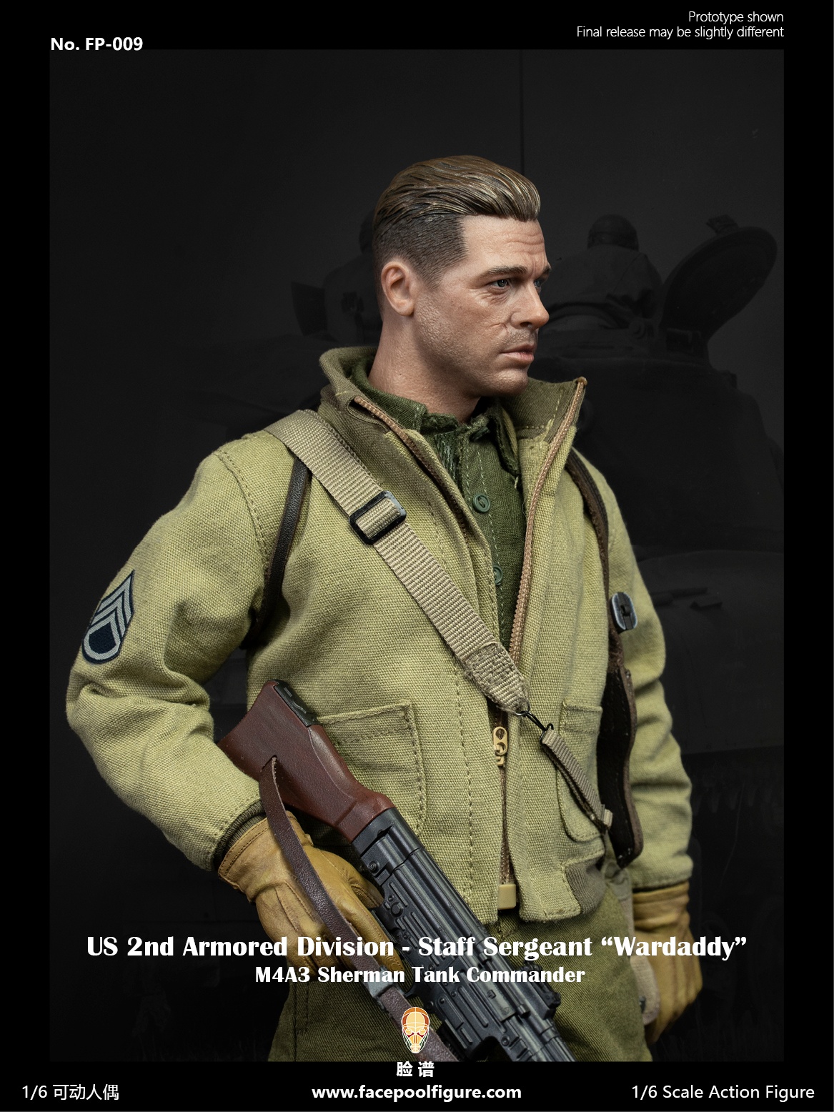 Facepoolfigure FP-009B 1/6 US 2nd Armored Division - Staff Sergeant "Wardaddy" (Special Edition)