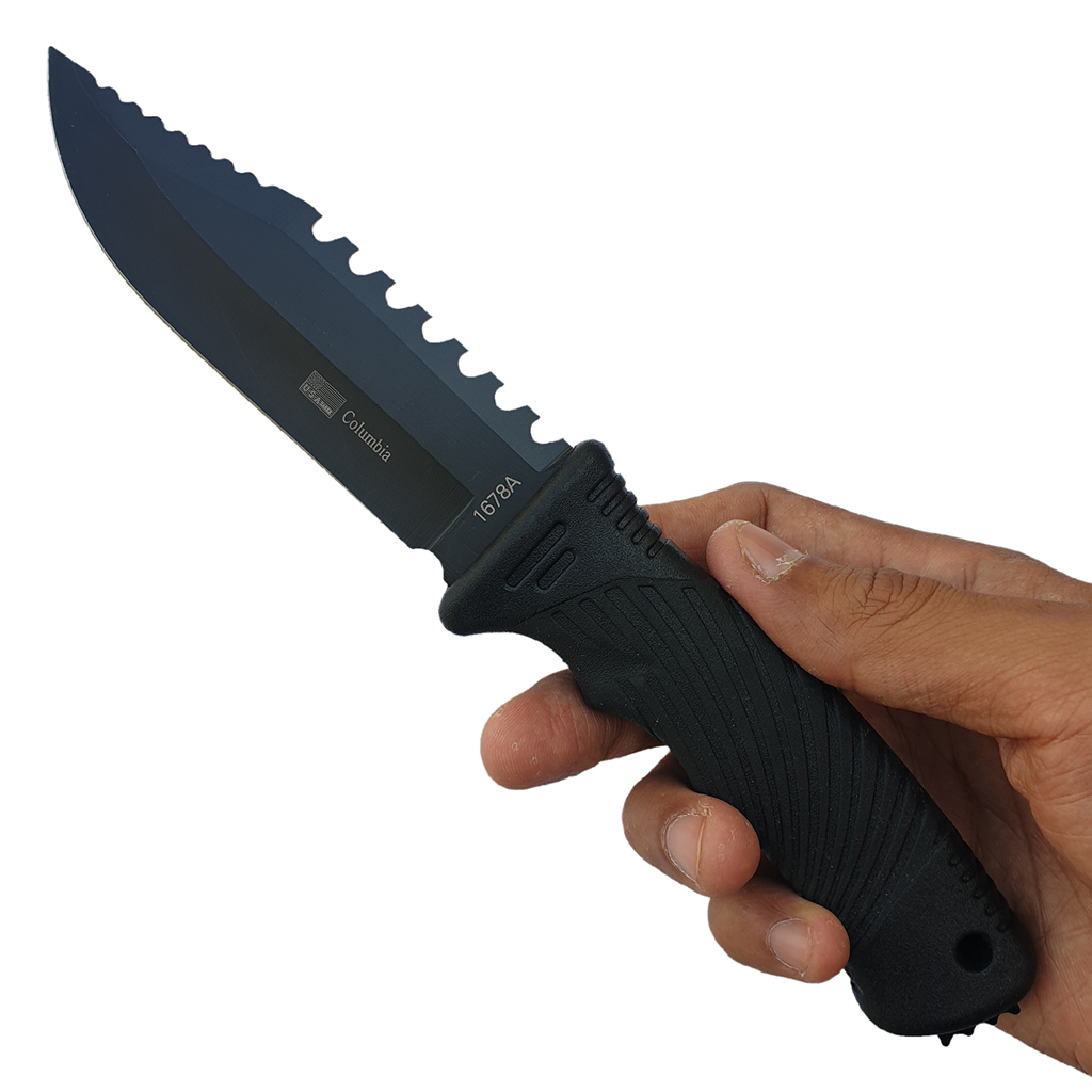 มีดใบตาย มีดพก Columbia 1678A ขนาด 9.1 นิ้ว (23.5 ซม.) พร้อมปลอกมีด ABS เหน็บเข็มขัดสำหรับเก็บมีด