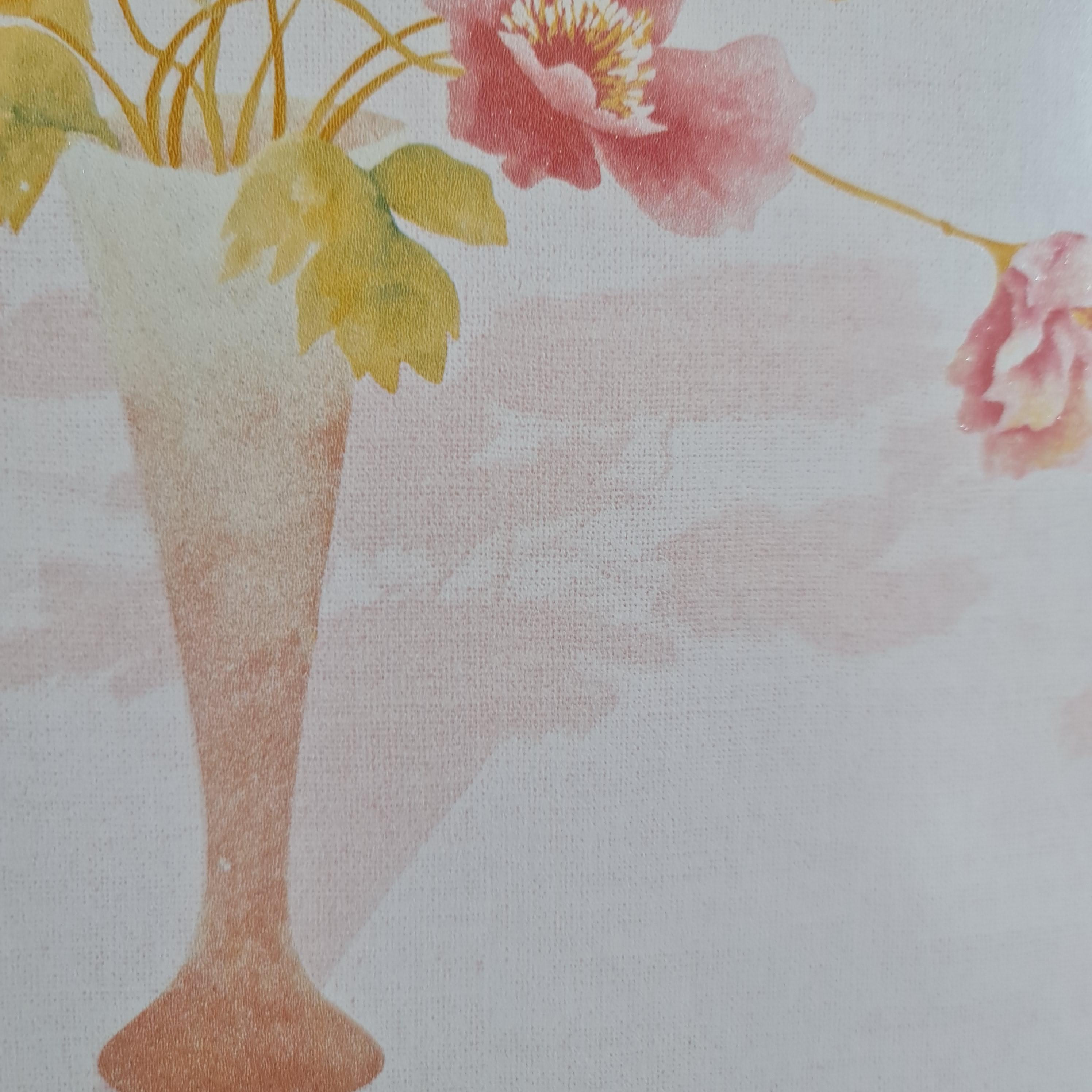 GP-11503 สติกเกอร์มีกาว ลายดอกกุหลาบในแจกัน แนววินเทจ หน้ากว้าง 100 cm