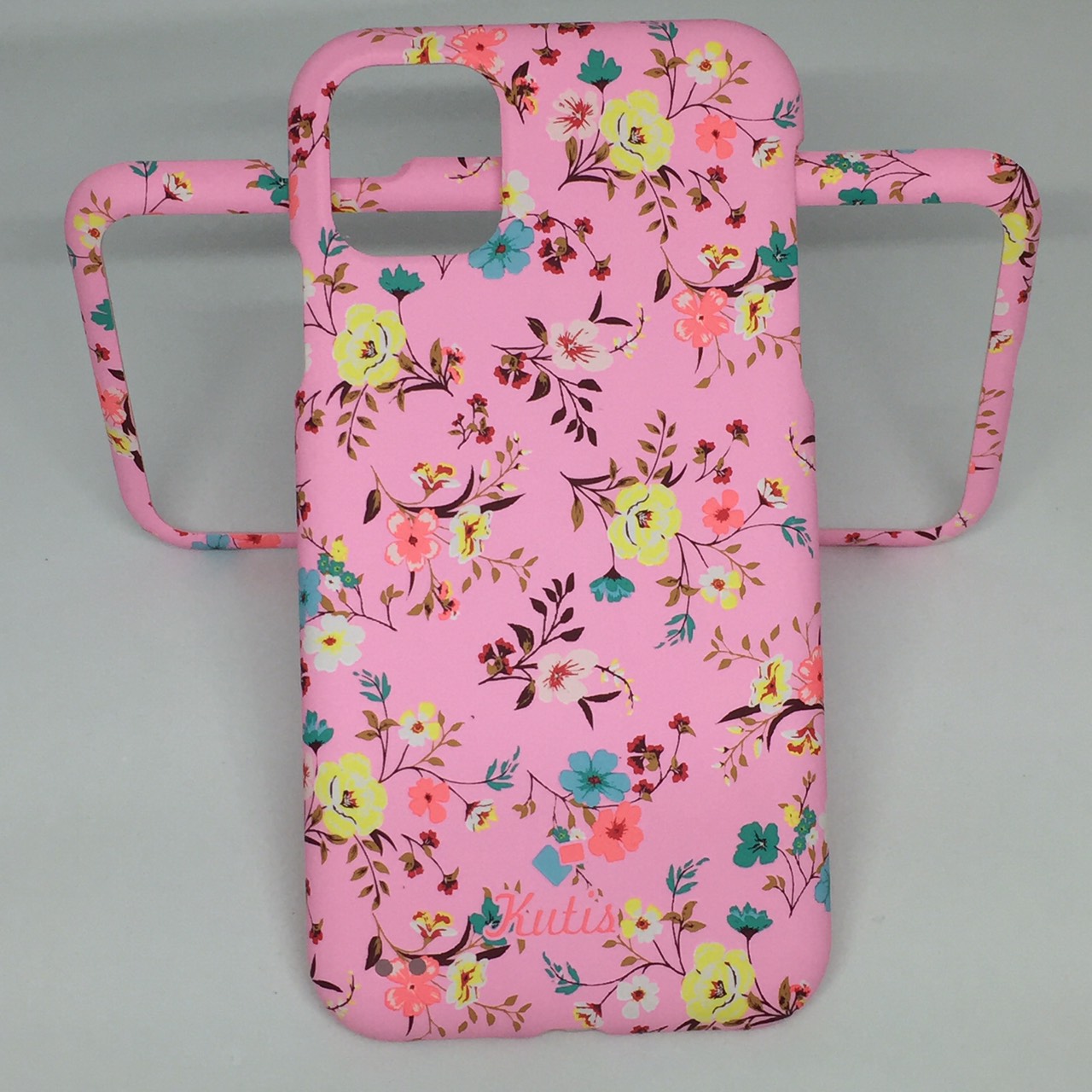 เคสคูทิส (Kutis) ไอโฟน11 (ลายดอกไม้ พื้นหลังสีชมพู)มาใหม่ เคสประกบหน้า-หลัง