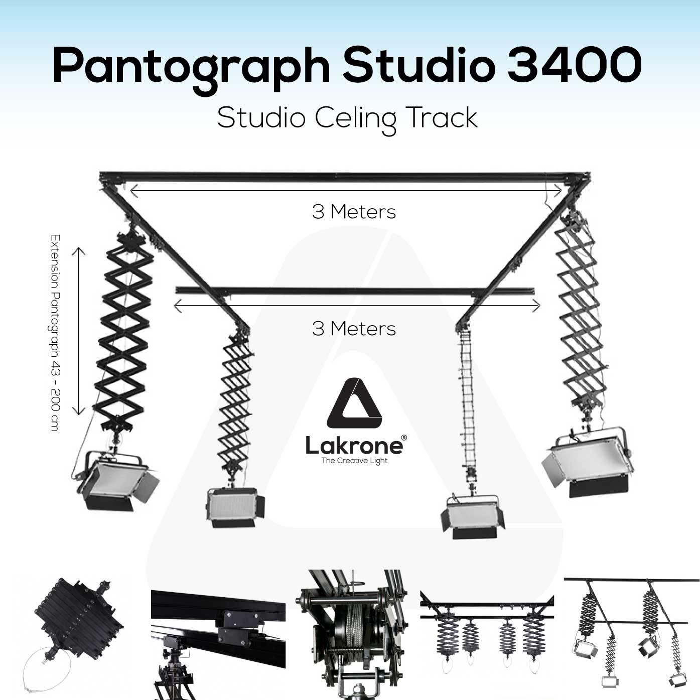 PANTOGRAPH STUDIO 3400 รางแขวนแบบรอแกนยืดหด
