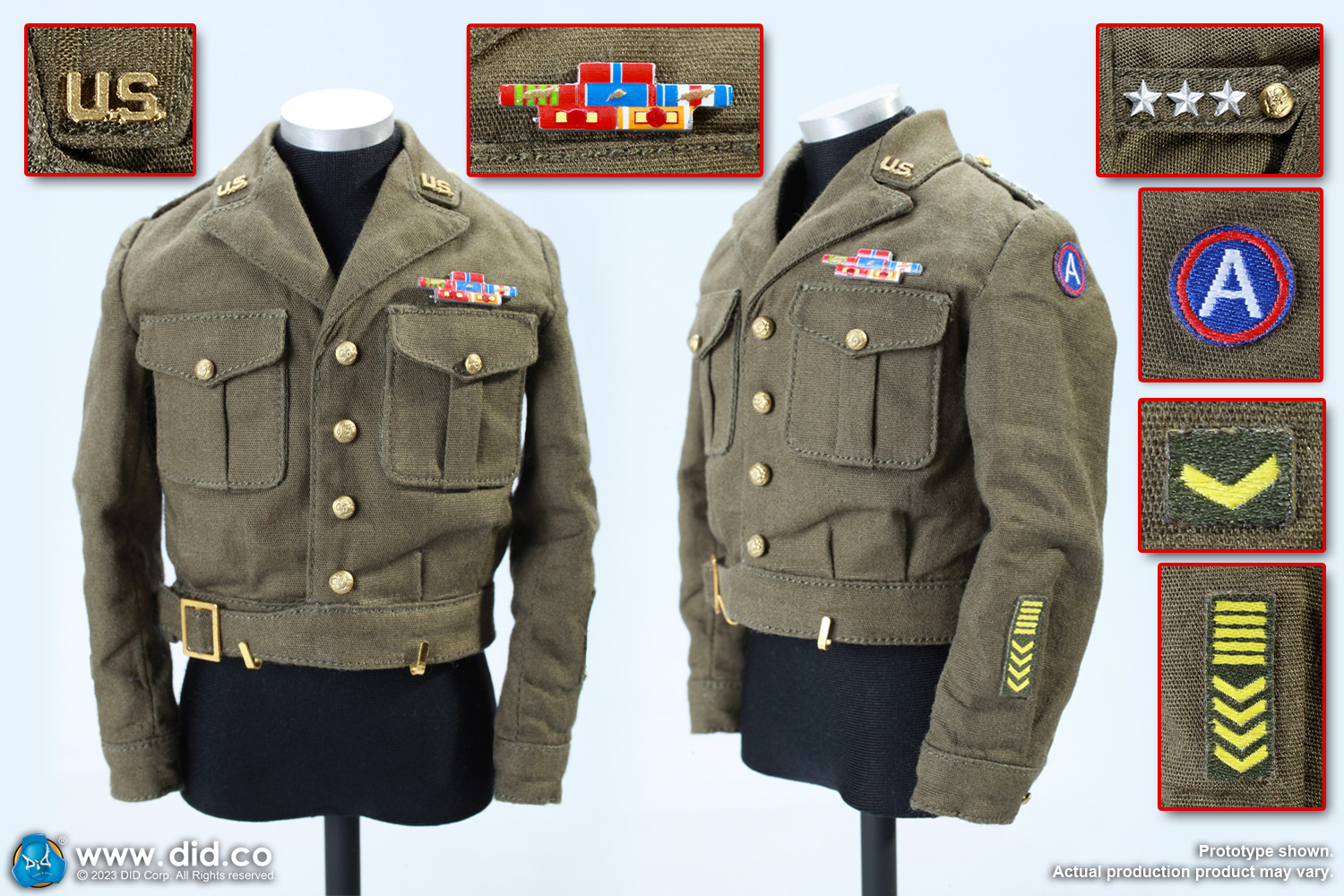 DID A80164+E60071 1/6 WWII General of the United States Army - George Smith Patton Jr.+Accessory Kit