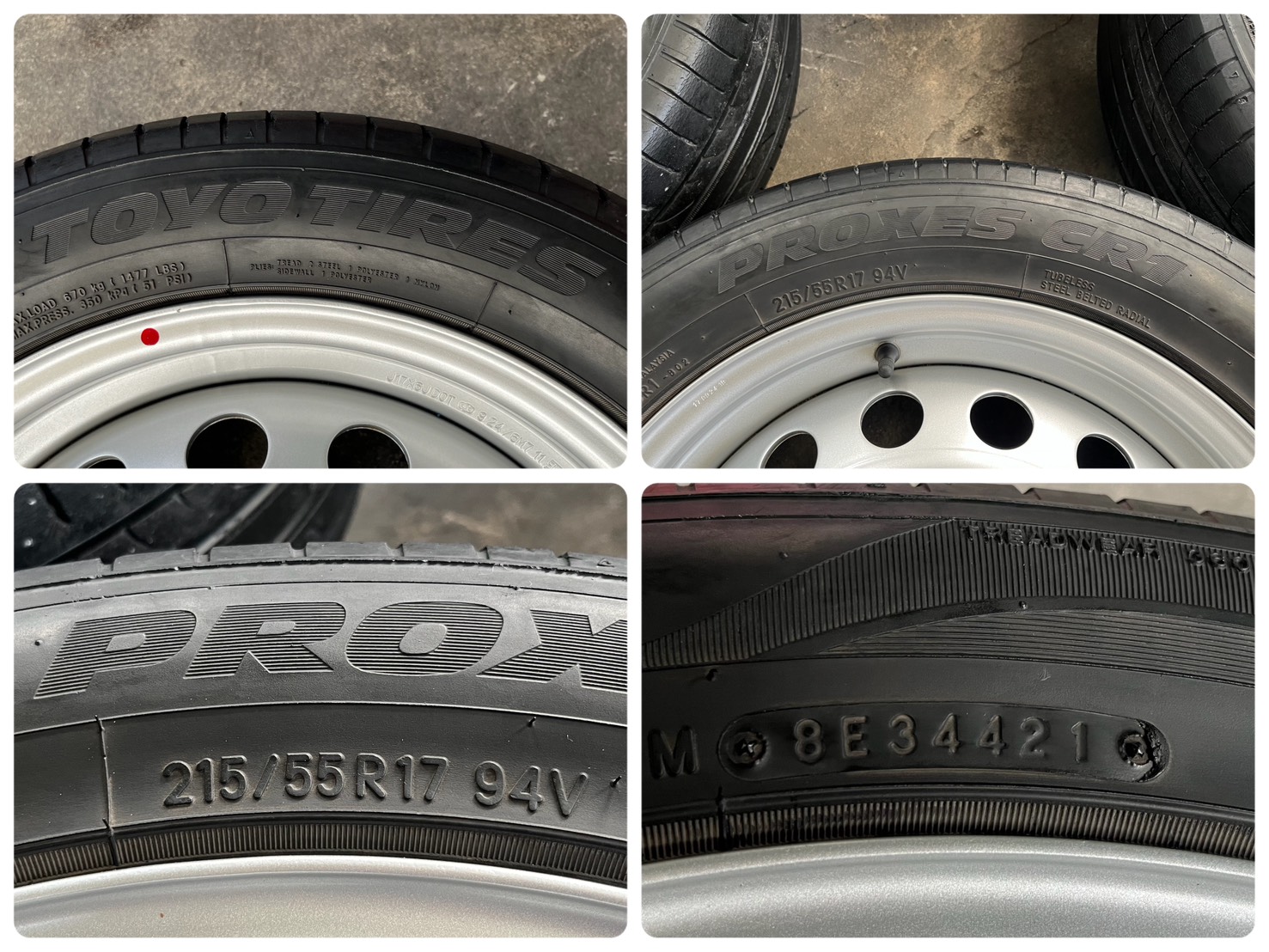 ✨ล้อกระทะ 6รู139✨Toyota ขอบ 17 สีบอร์น แถมยาง 215-55-17 ปี 21