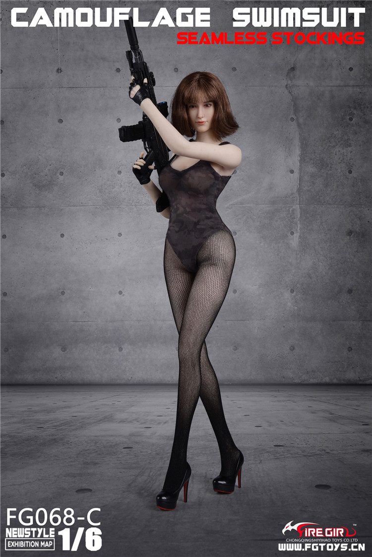 Fire Girl Toys 1/6 FG068 Camouflage swimsuit Seamless tights Suit
