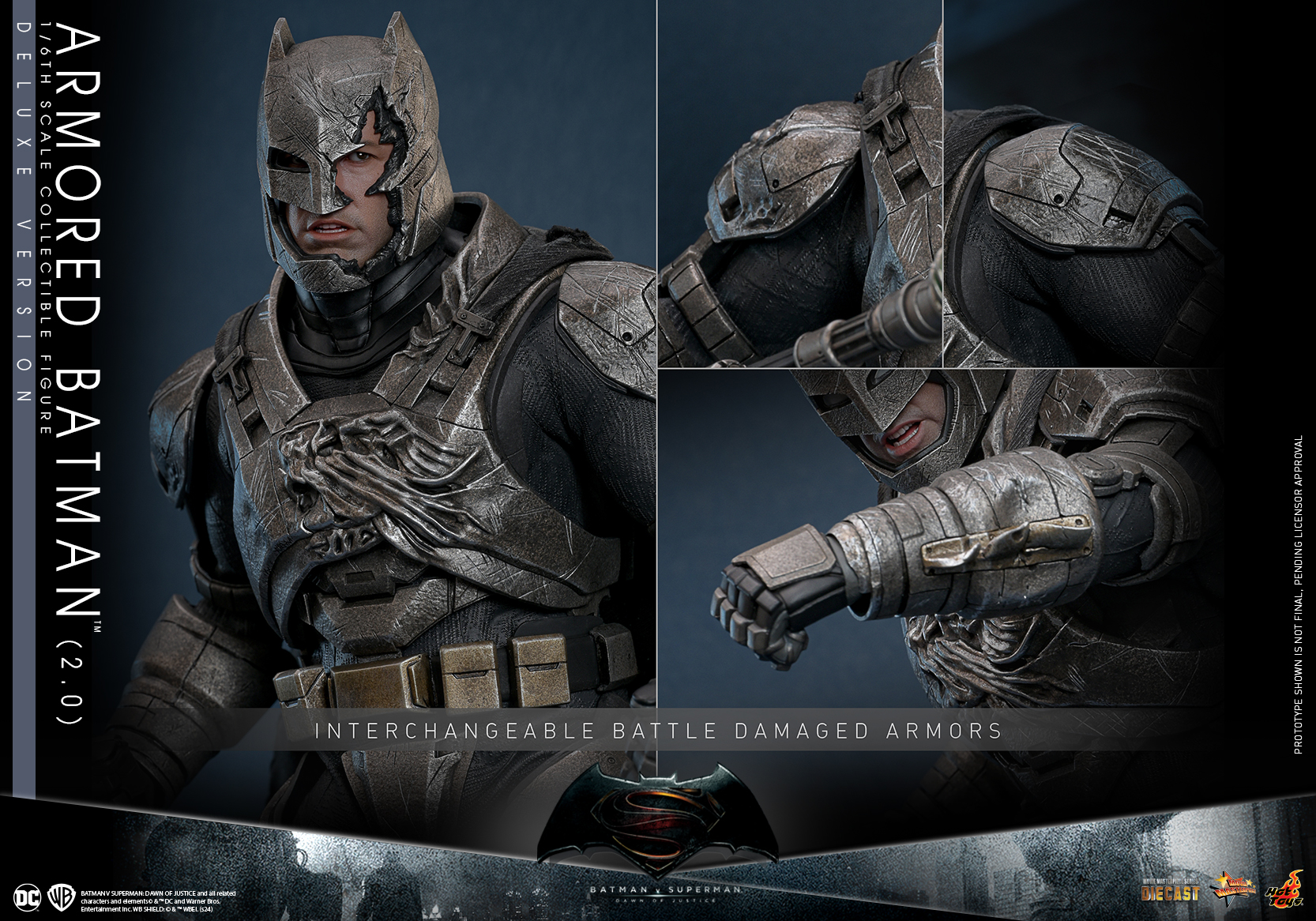 Hot Toys MMS743D63 Batman v Superman: Dawn of Justice - Armored Batman (2.0) [Deluxe Version]