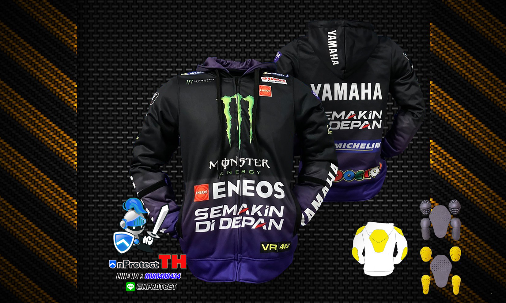 เสื้อฮู้ดบิ๊กไบค์ YAMAHA MONSTER แบบที่ 4