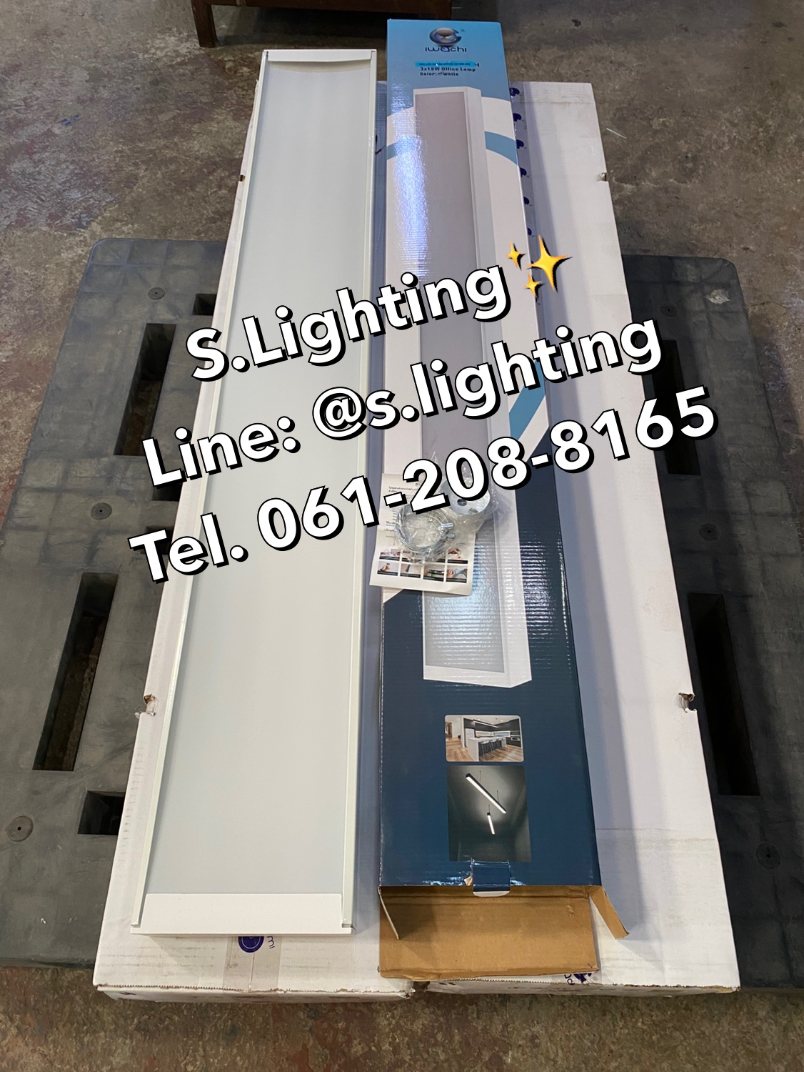 โคมไฟแขวนสลิงเพดาน Linear Office LED 3x18w แสงขาว (เปลี่ยนหลอดได้)