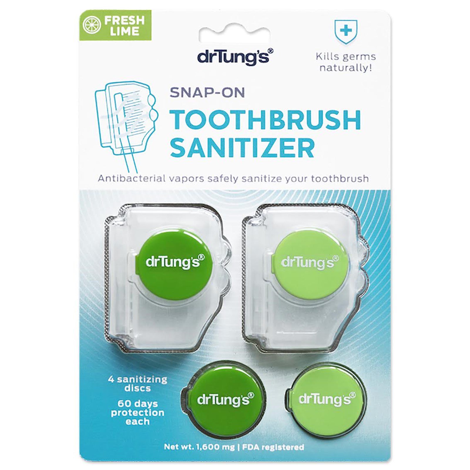 DR.TUNG'S (ดอกเตอร์ทังค์) Snap-On Toothbrush Sanitizer ผลิตภัณฑ์รักษาความสะอาดแปรงสีฟัน