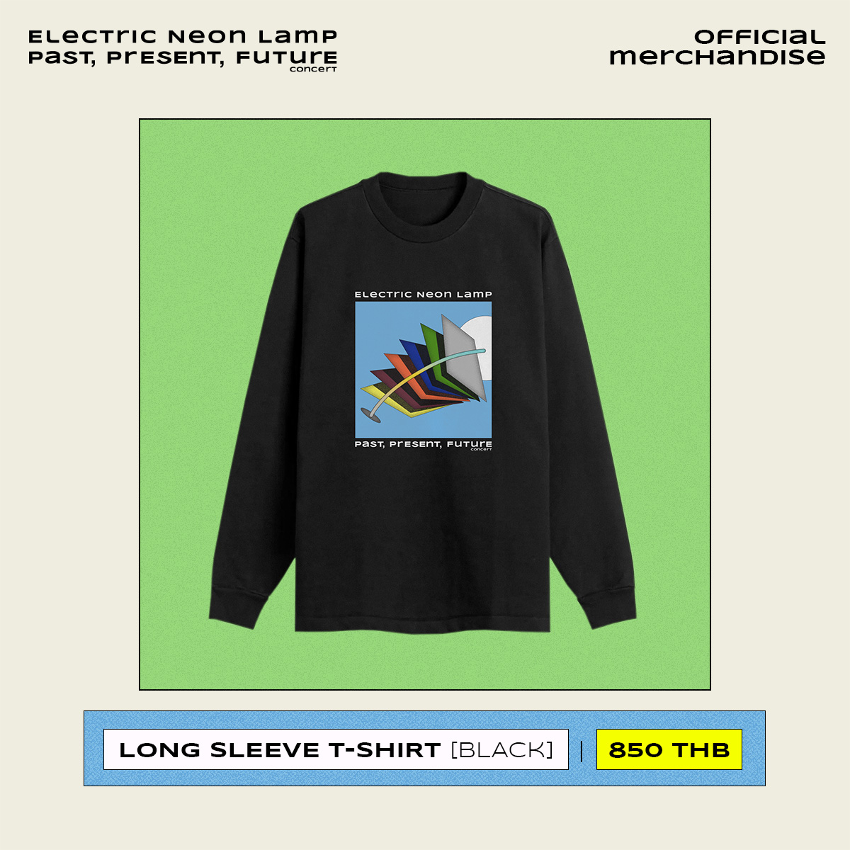 T-SHIRT PAST, PRESENT, FUTURE CONCERT - FADE BLACK LONG SLEEVE